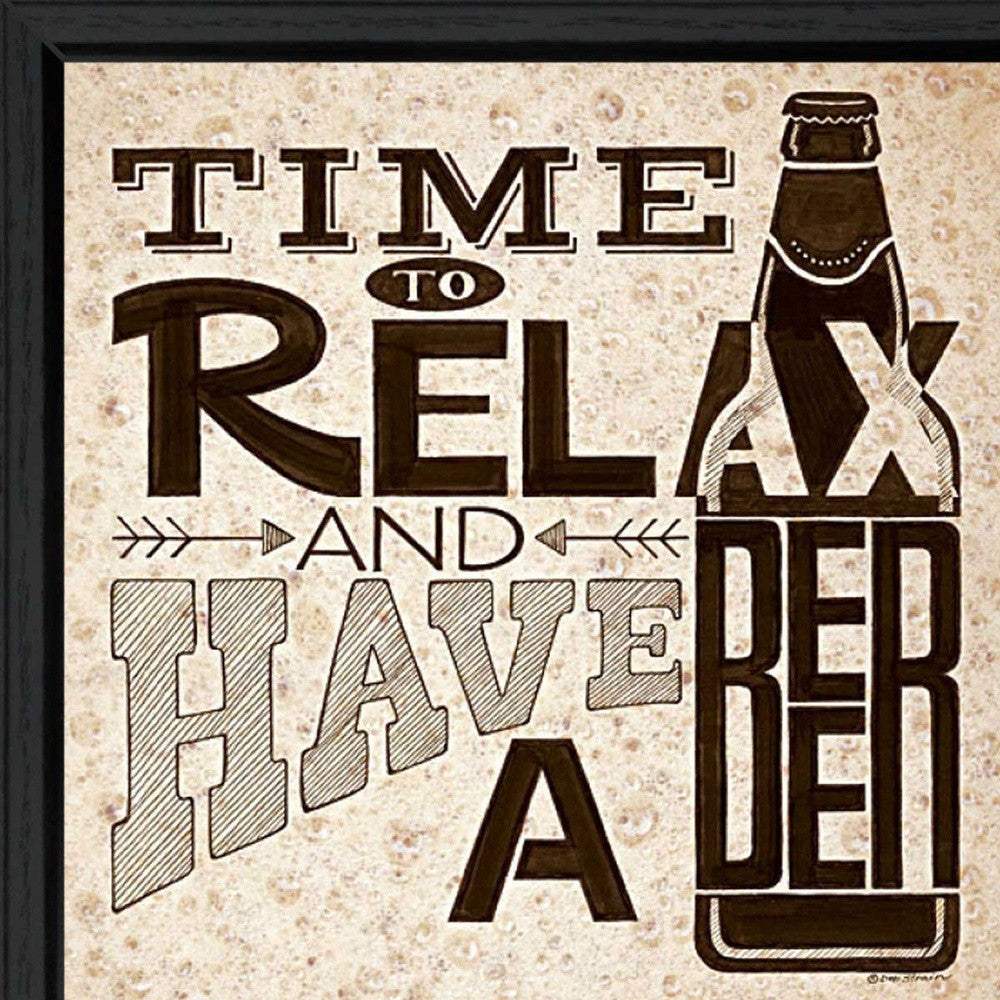 BeerTime to Relax Black Framed Print Wall Art - Image 3