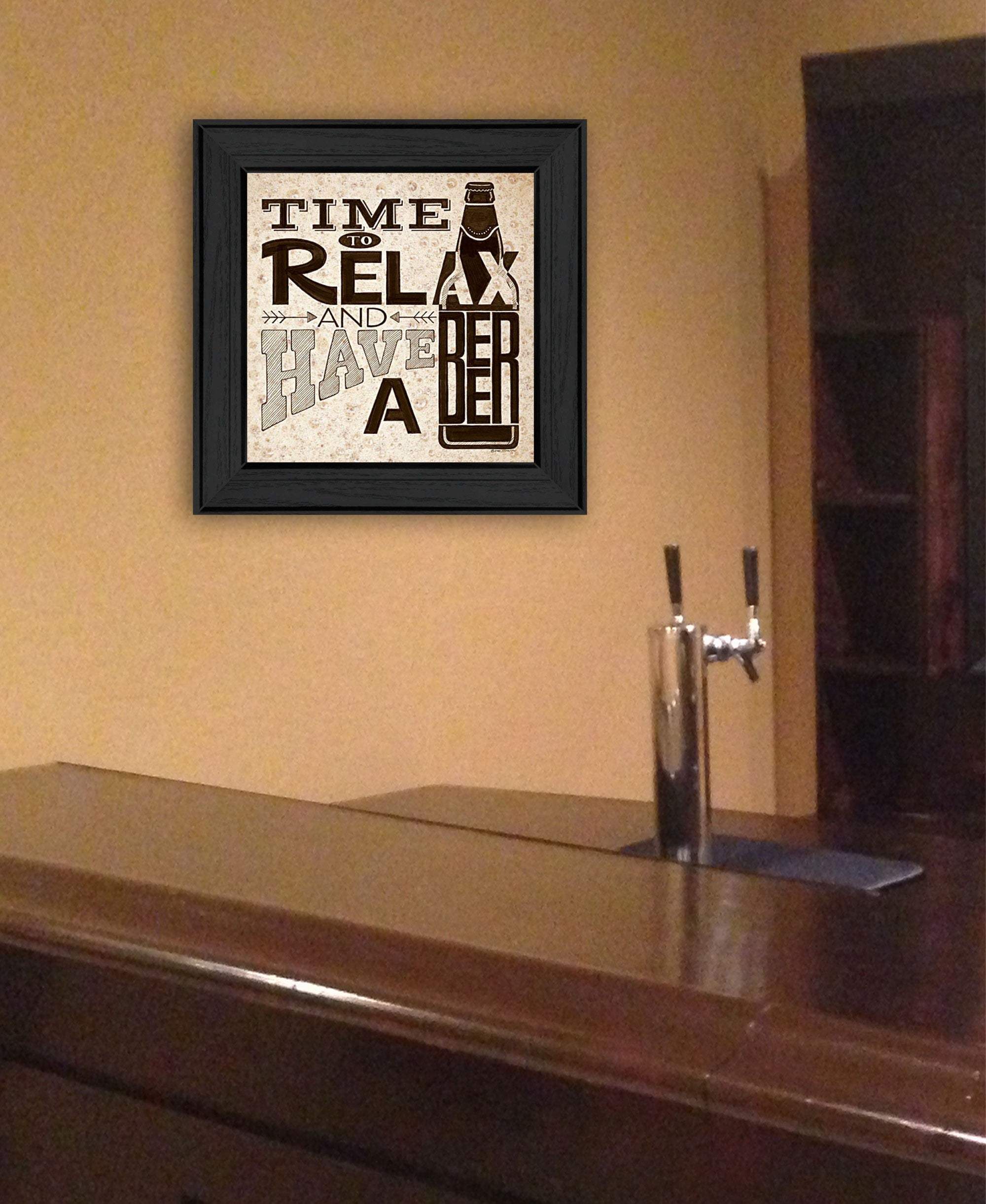 BeerTime to Relax Black Framed Print Wall Art - Image 4