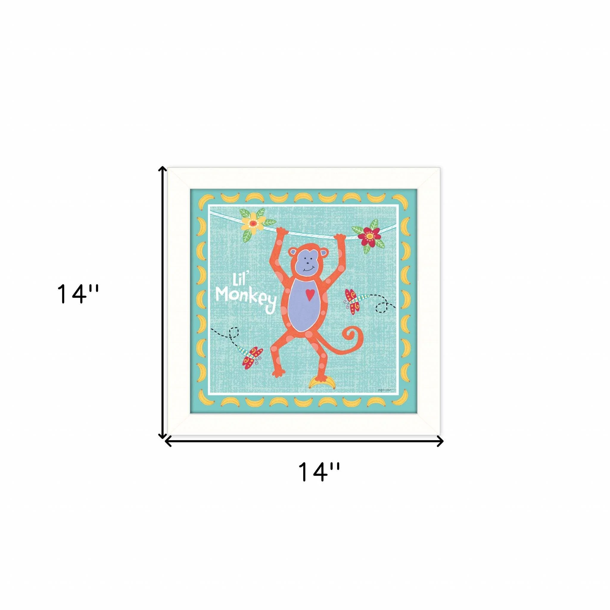 Beetle and Bob Baby Monkey White Framed Print Wall Art - Image 4