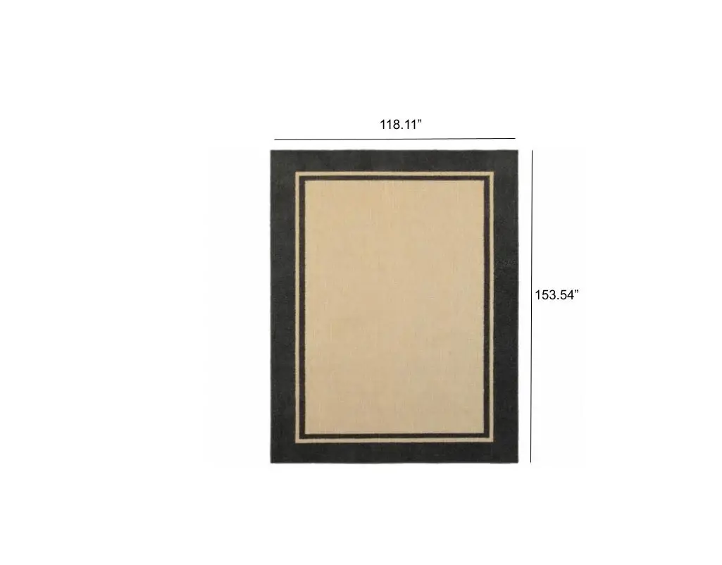 Beige and Black Indoor Outdoor Area Rug - Image 5