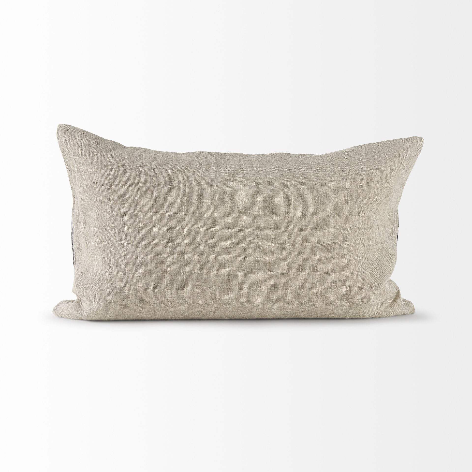Beige And Black Plaid Pattern Lumbar Throw Pillow Cover - Image 5