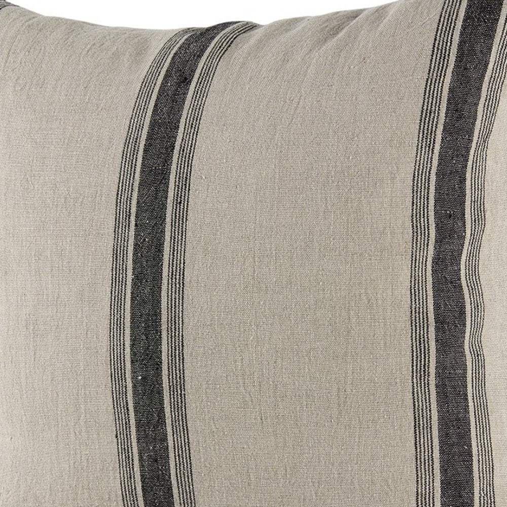 Beige And Black Striped Pillow Cover - Image 9