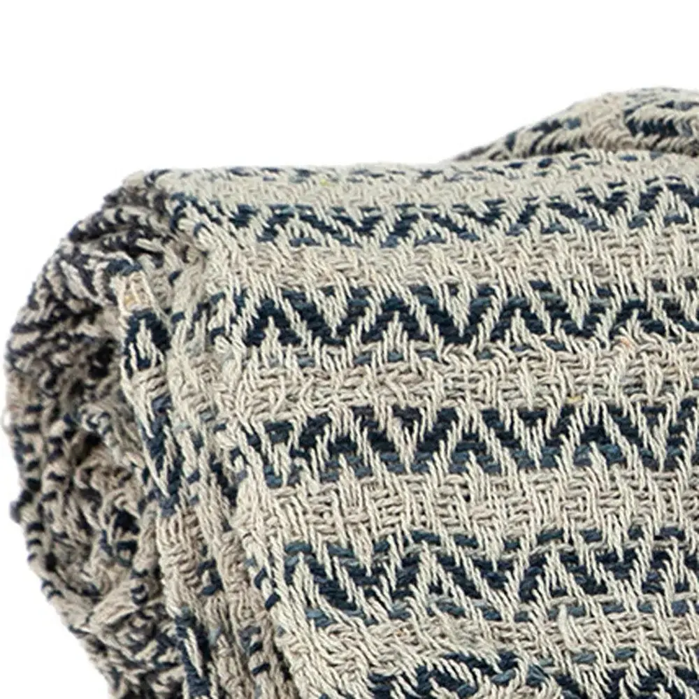 Beige and Taupe Diamond Weave Handloom Throw - Image 5