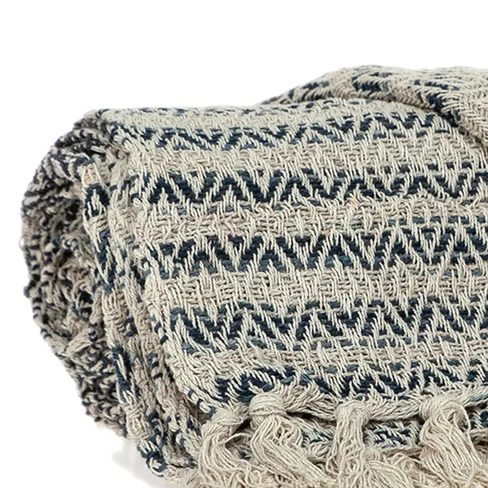 Beige and Taupe Diamond Weave Handloom Throw - Image 6
