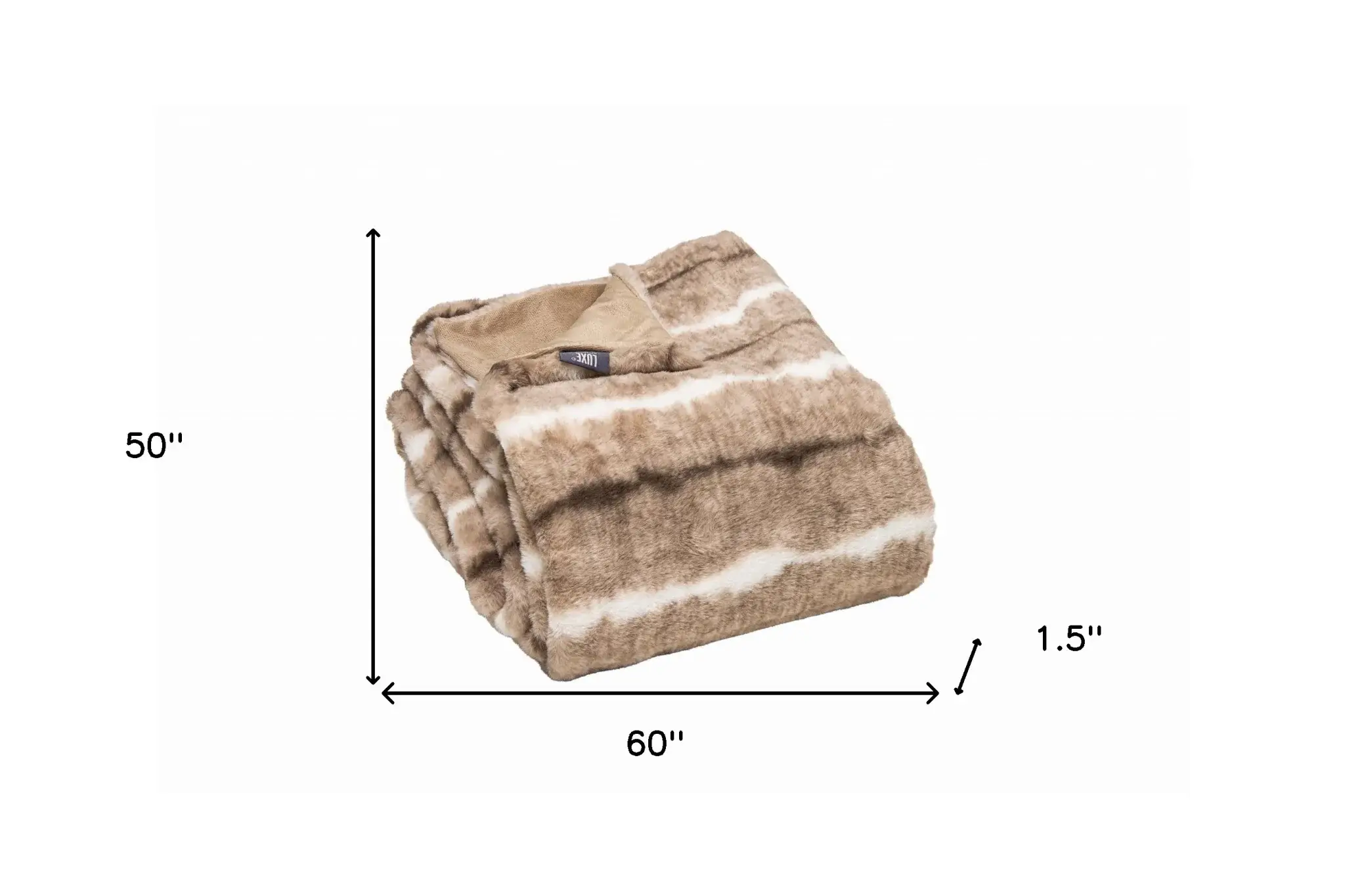 Beige Faux Fur Ombre Plush Throw - Image 8