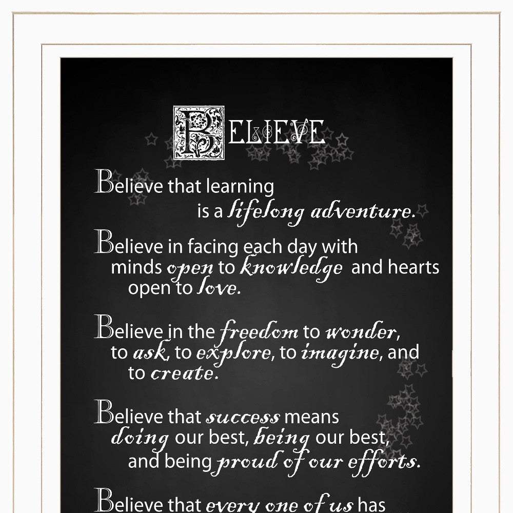 Believe 1 White Framed Print Wall Art - Image 3