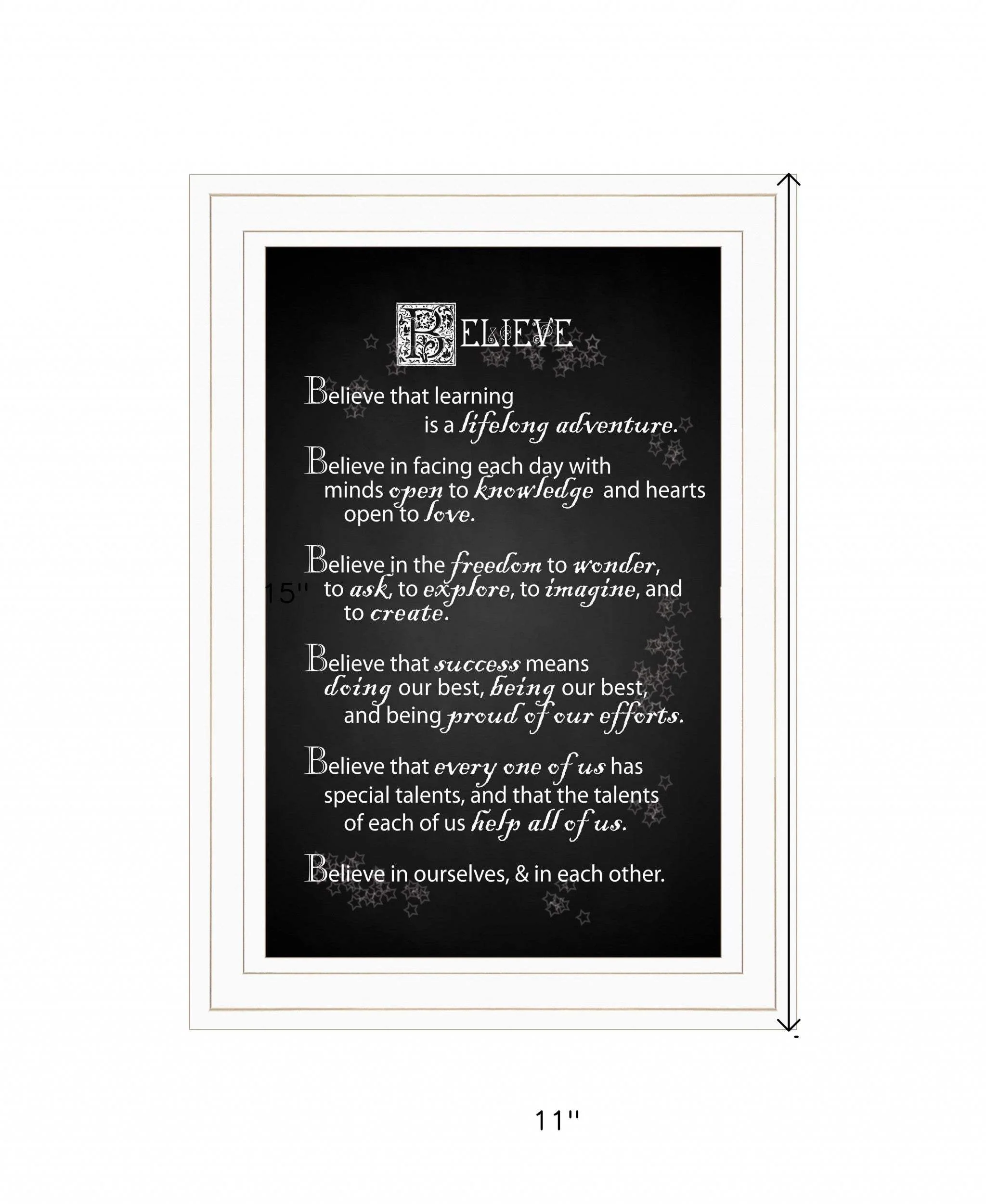 Believe 1 White Framed Print Wall Art - Image 4