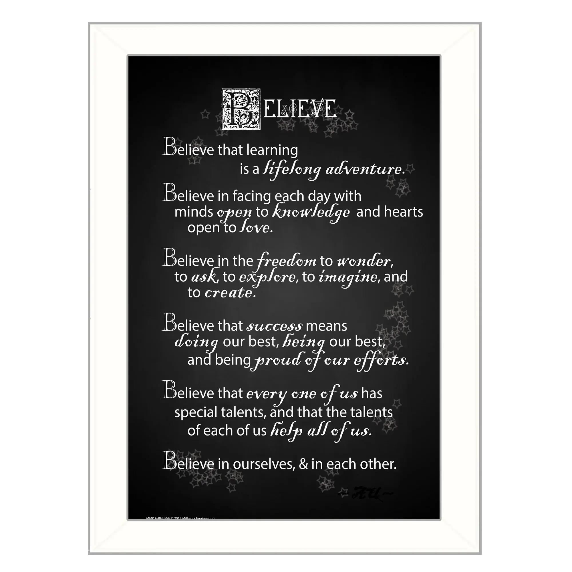 Believe 1 White Framed Print Wall Art - Image 2