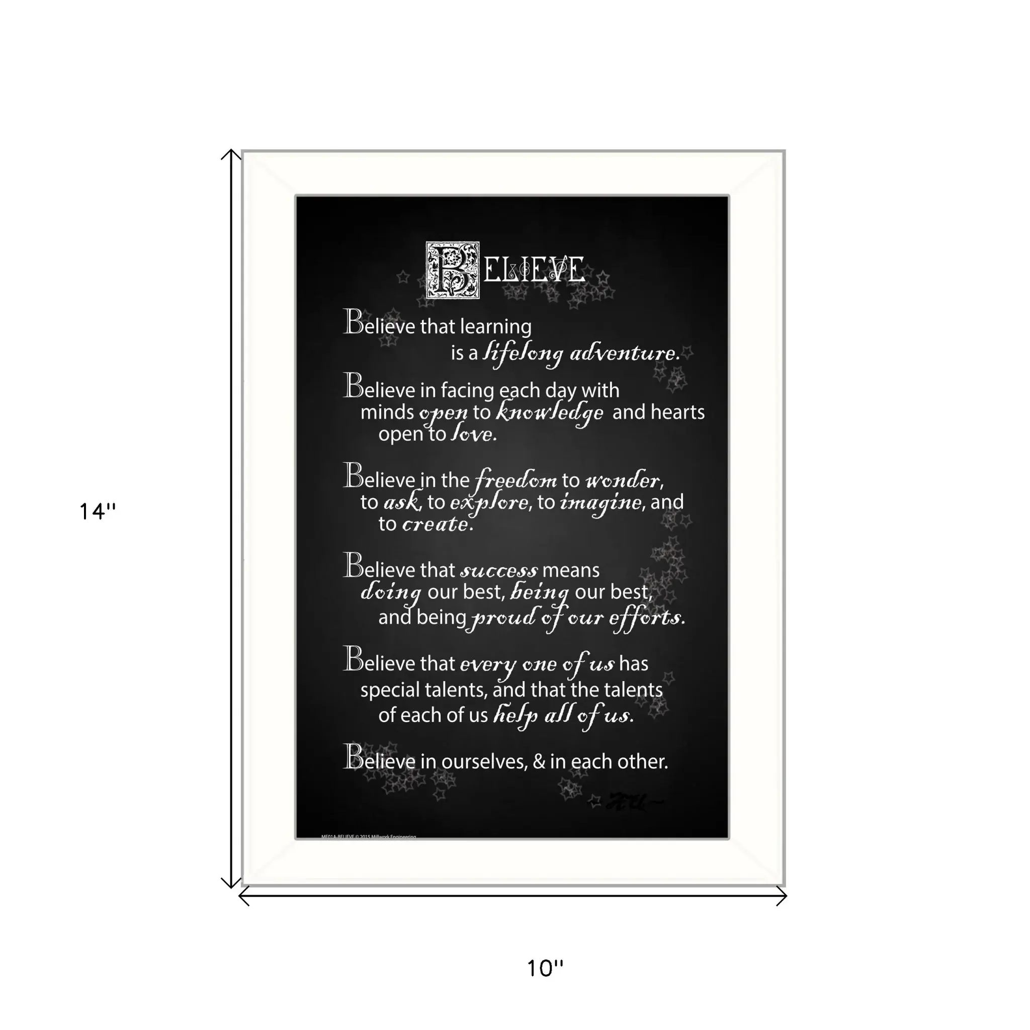 Believe 1 White Framed Print Wall Art - Image 5