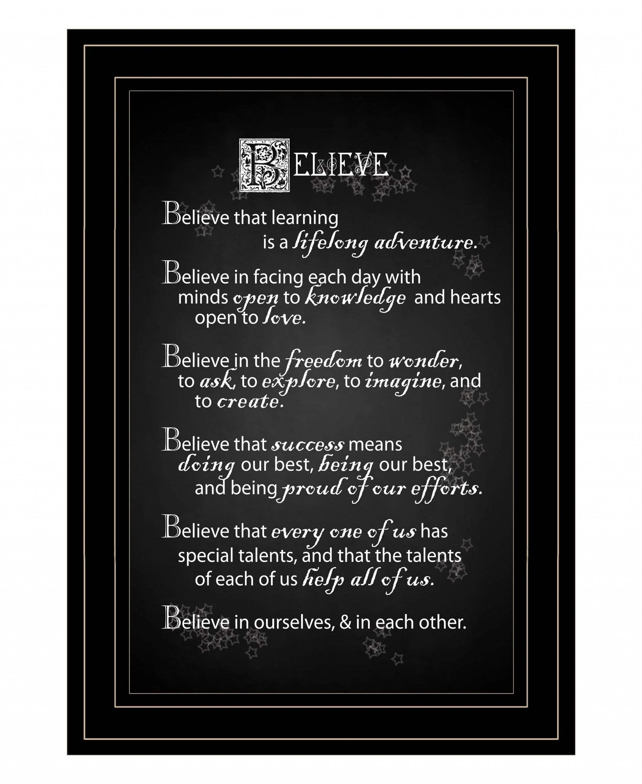 Believe 2 Black Framed Print Wall Art - Image 2