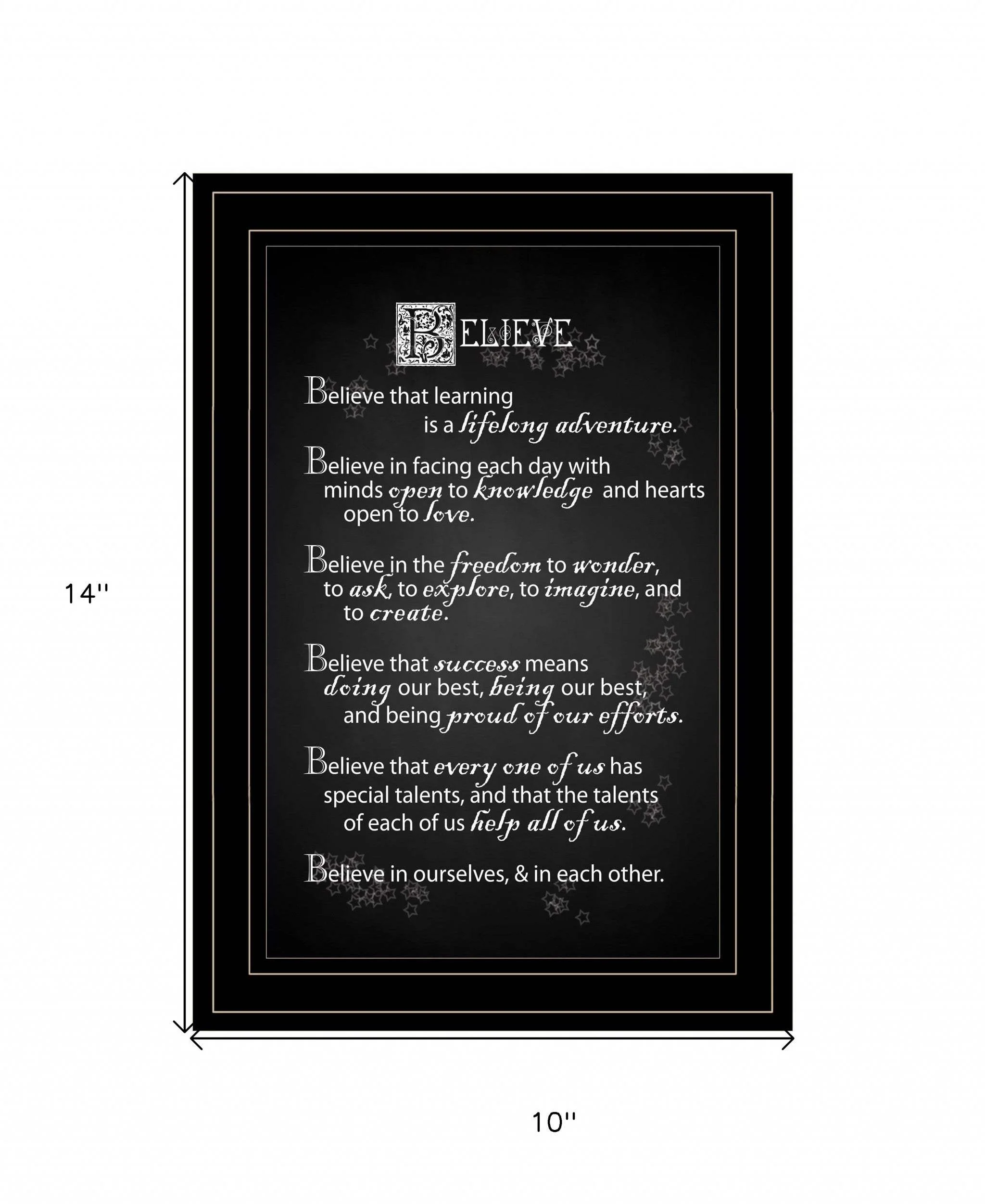 Believe 2 Black Framed Print Wall Art - Image 4
