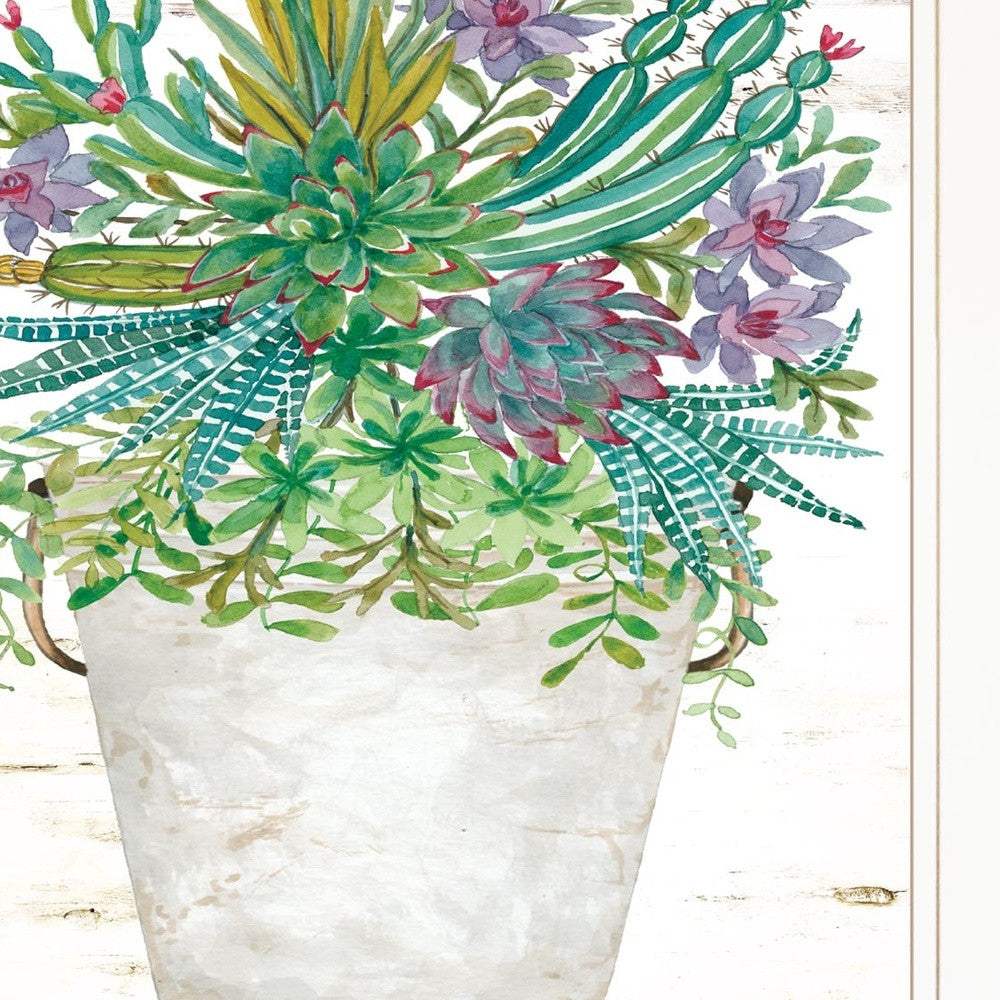 Believe Succulents White Framed Print Wall Art - Image 4