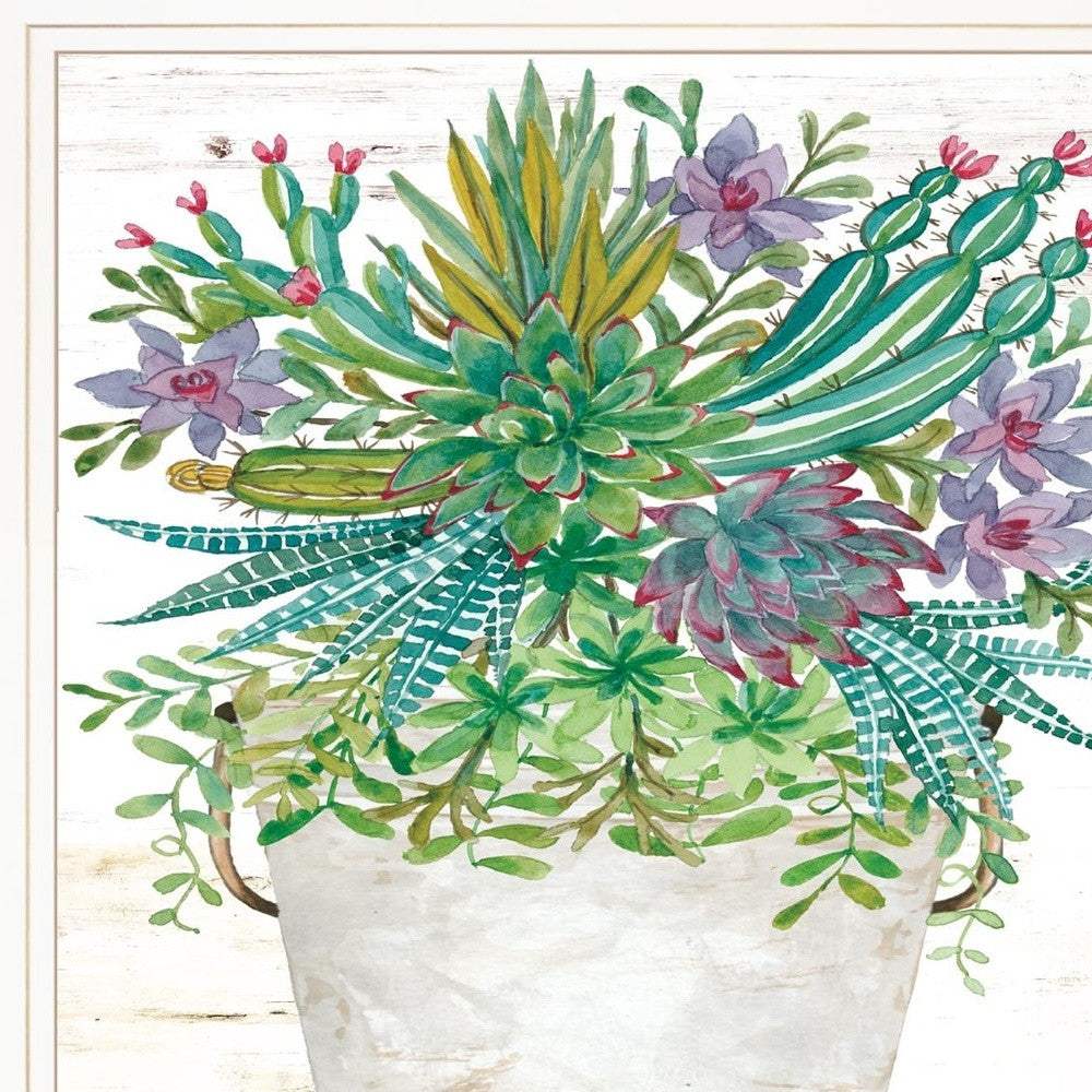 Believe Succulents White Framed Print Wall Art - Image 5
