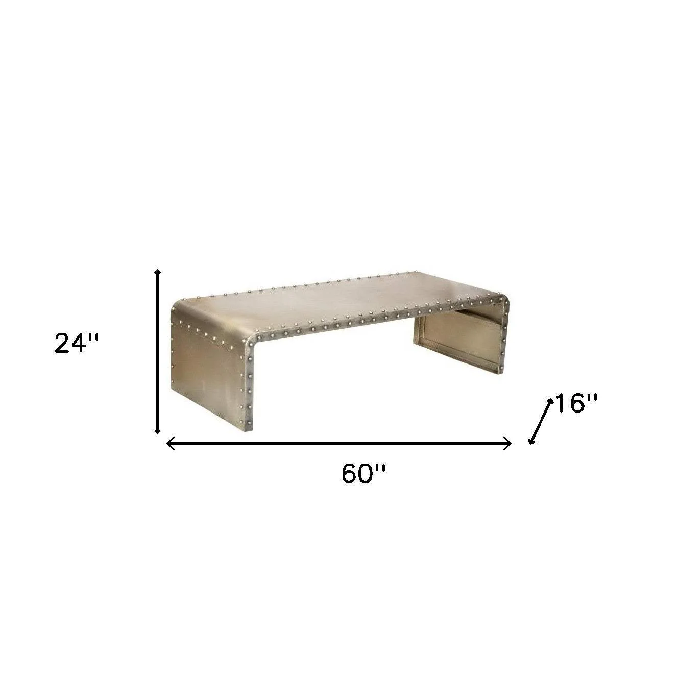 Bench Shaped Metal Coffee Table - Image 5
