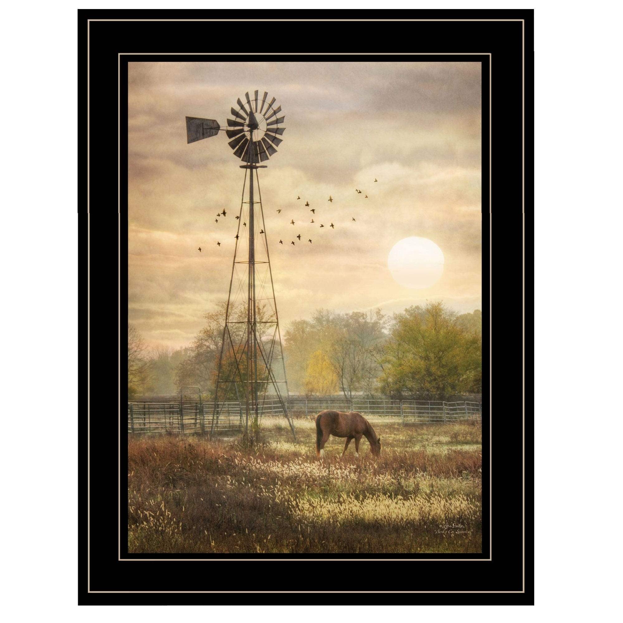 Berks Co Sunrise Black Framed Print Wall Art - Image 2