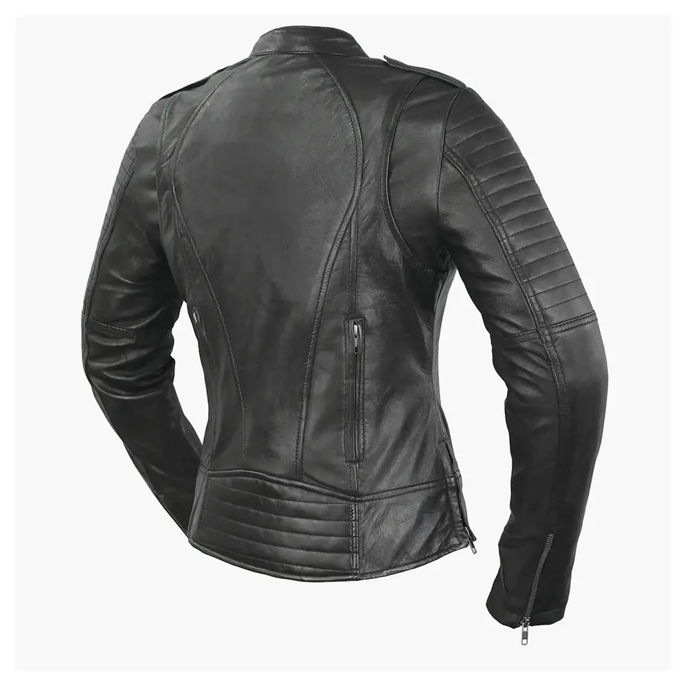 Biker - Women's Motorcycle Leather Jacket - Image 2