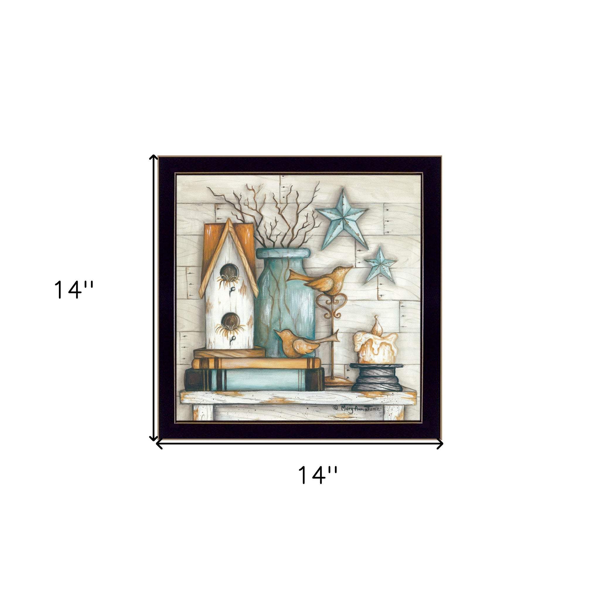 Birdhouse on Books 1 Black Framed Print Wall Art - Image 6