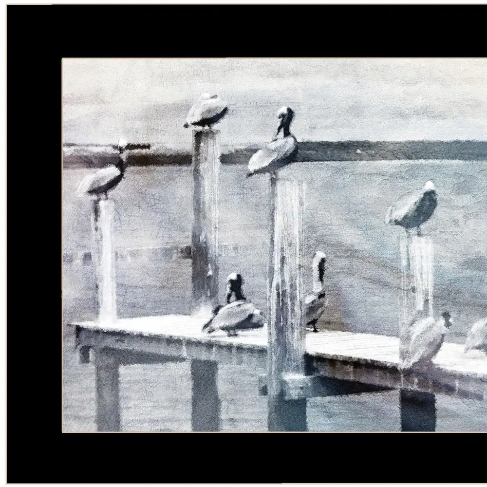 Birds on a Pier 1 Black Framed Print Kitchen Wall Art - Image 5