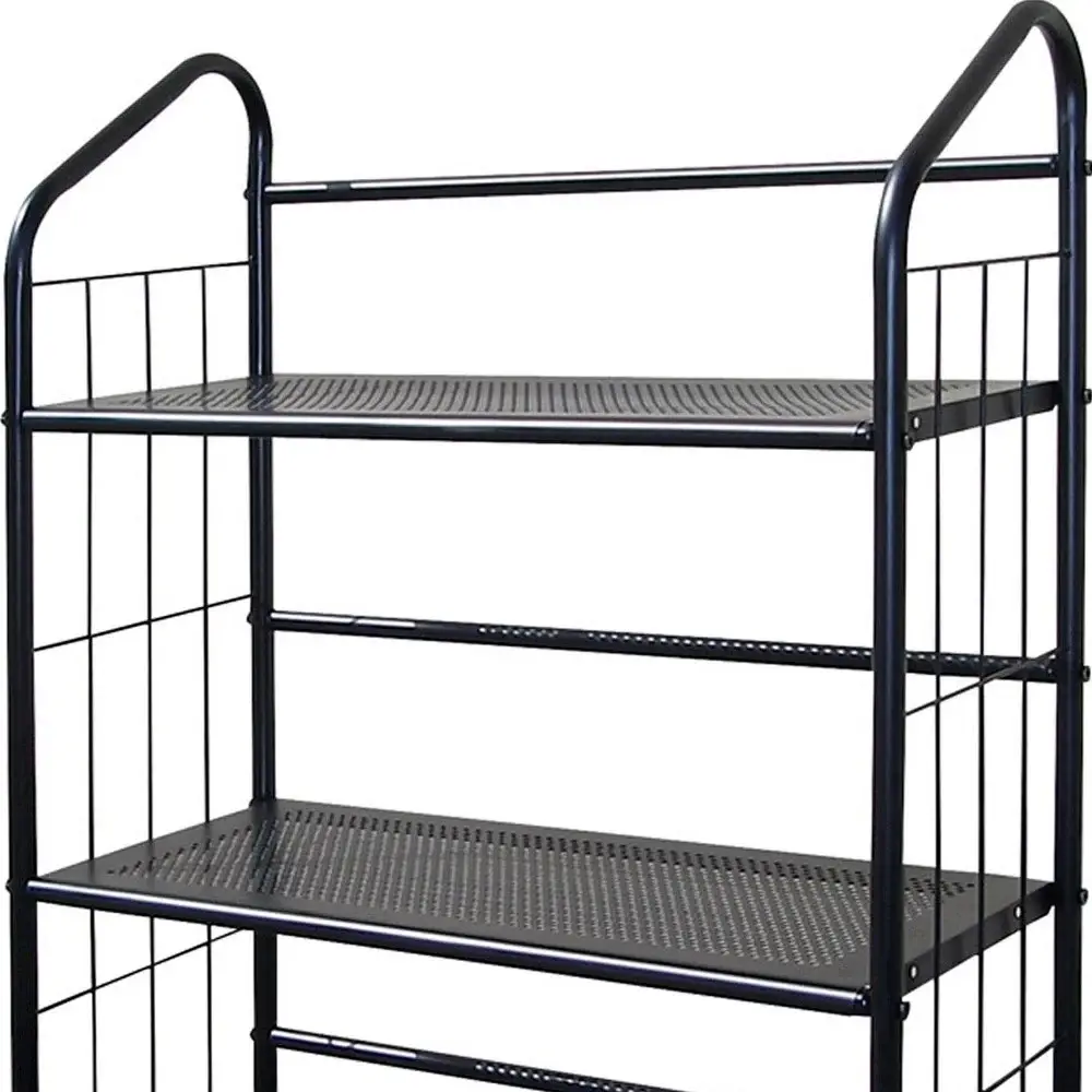 Black 3 Shelf Metal Standing Book Shelf - Image 3