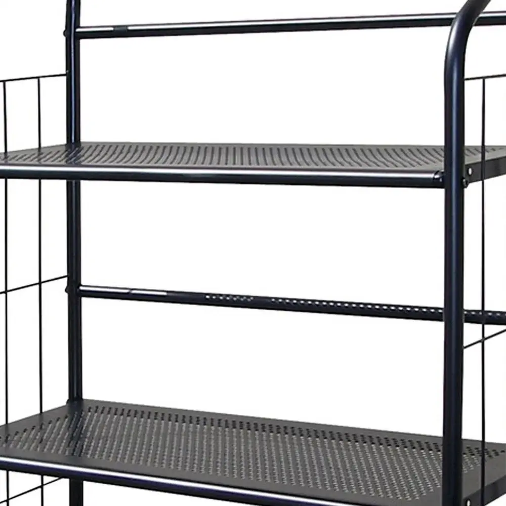 Black 3 Shelf Metal Standing Book Shelf - Image 4