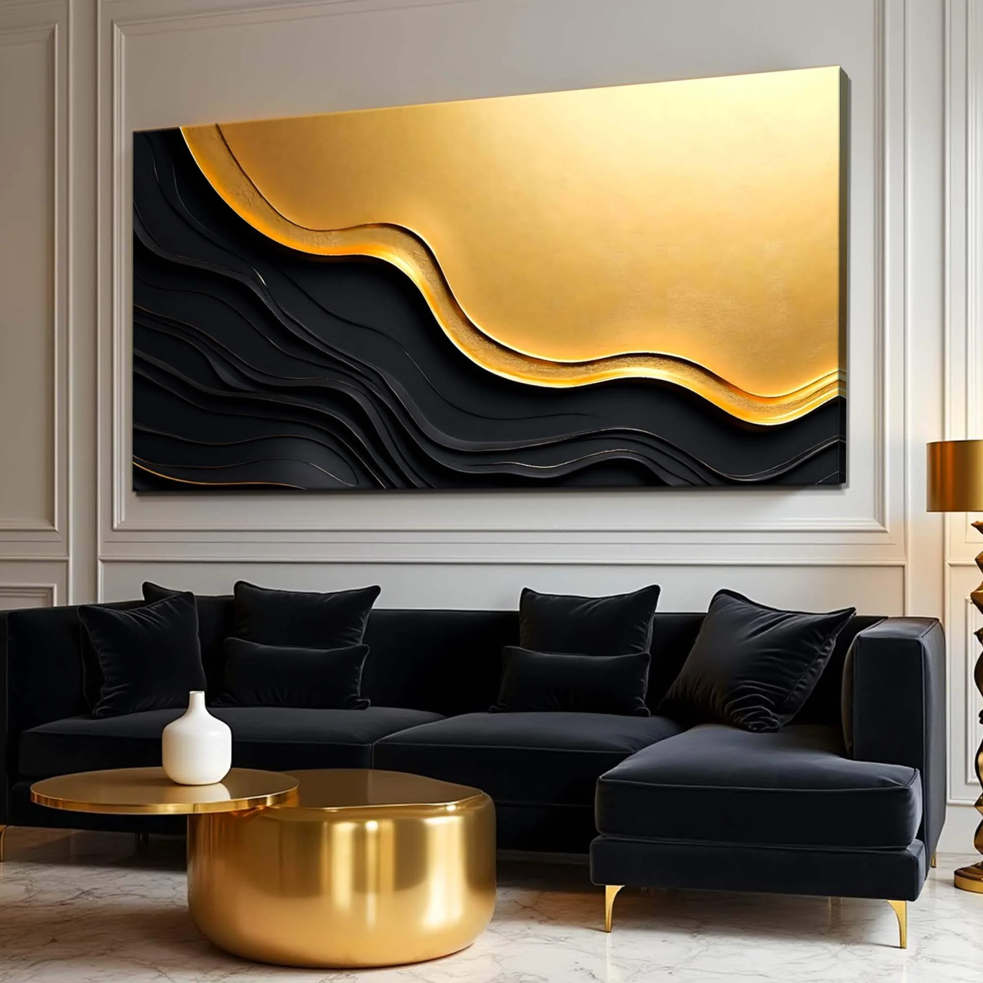 Black And Gold Minimalist Abstract V - Image 2