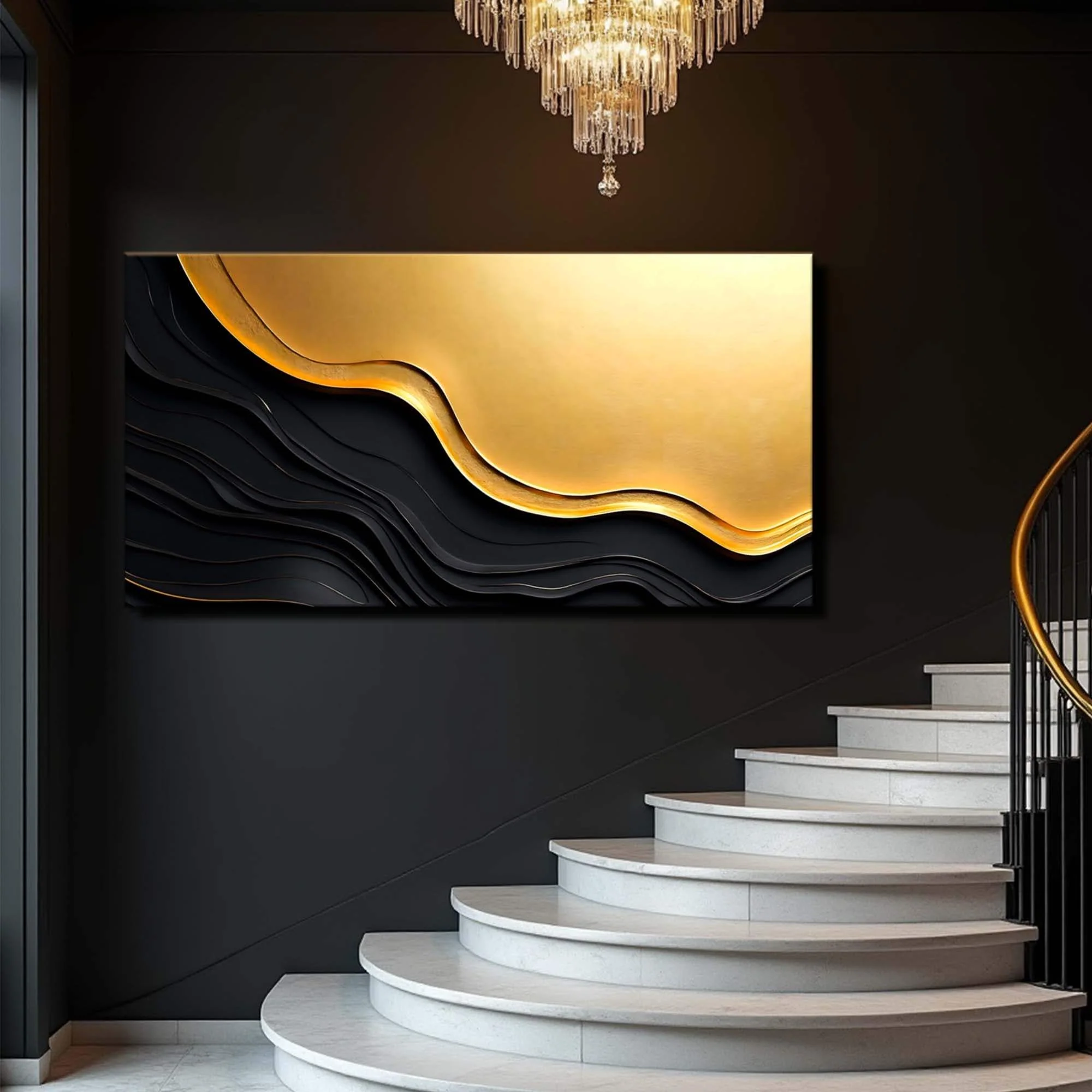 Black And Gold Minimalist Abstract V - Image 3