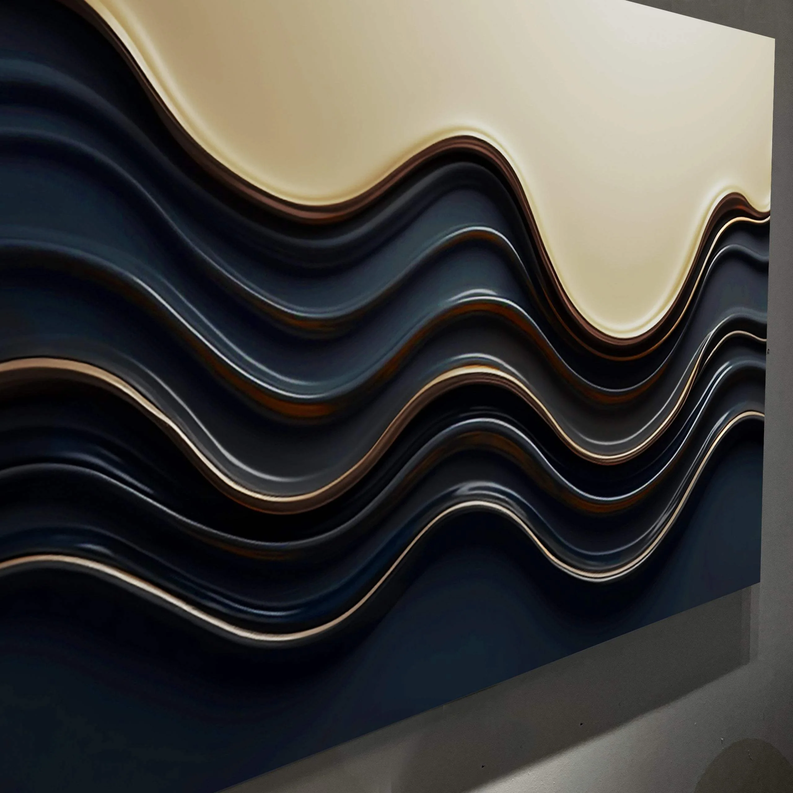 Black and Gold Minimalist Abstract Wall Art III - Image 5
