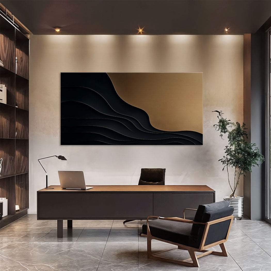 Black And Gold Minimalist Abstract X - Image 3