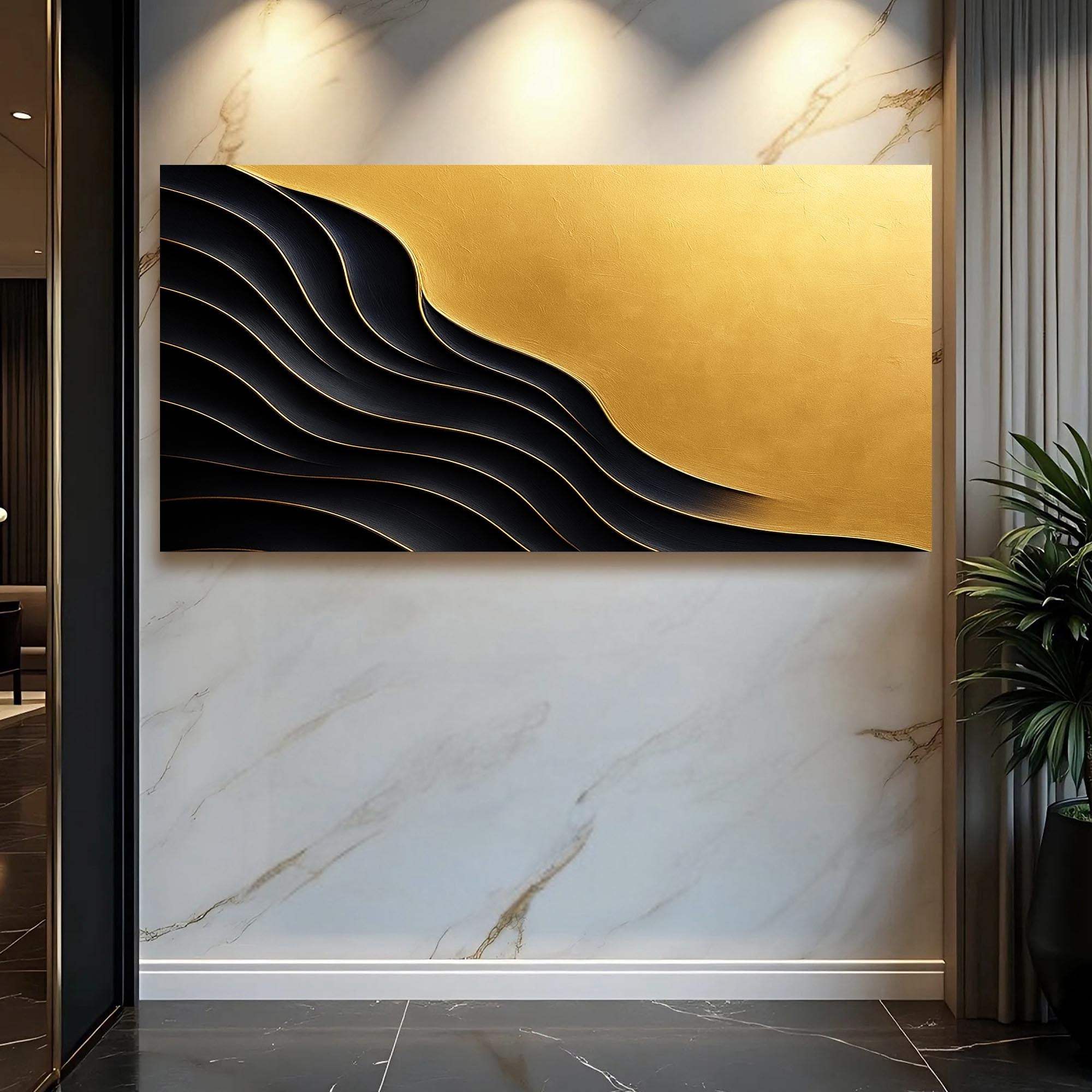Black And Gold Minimalist Abstract XI - Image 4