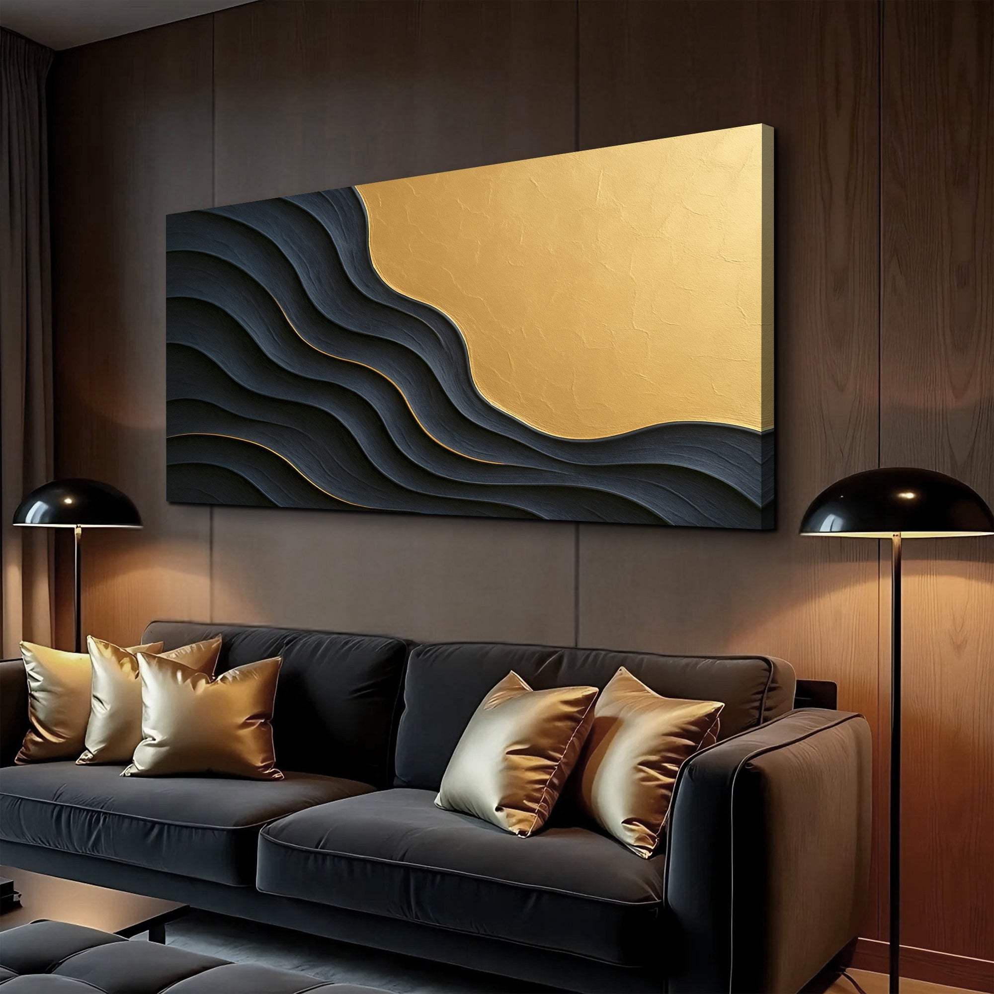 Black And Gold Minimalist Abstract XII - Image 4