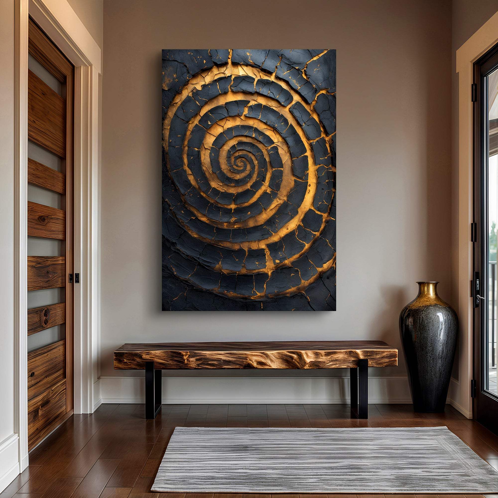 Black and Gold Spiral Wall Art - Image 3