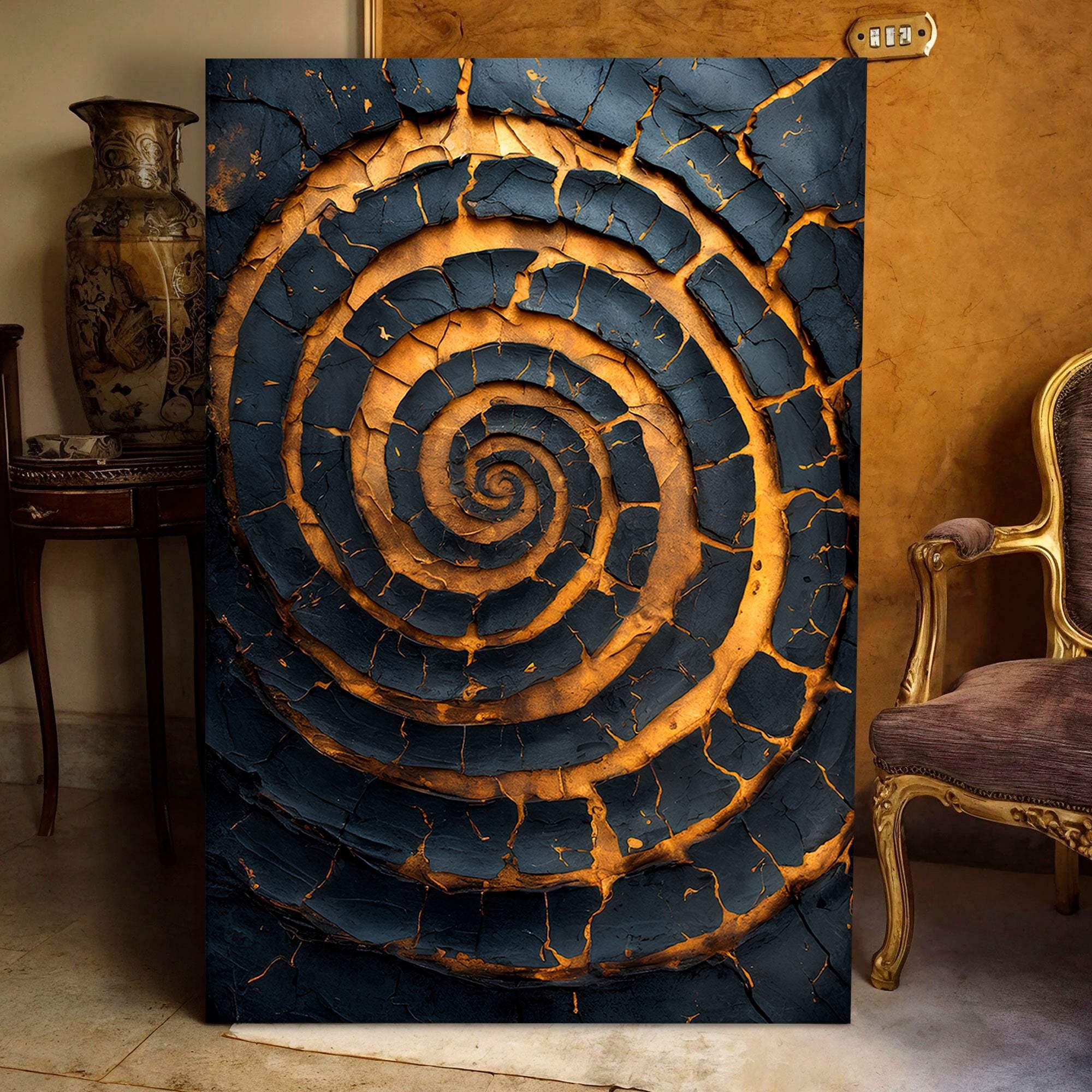 Black and Gold Spiral Wall Art - Image 5