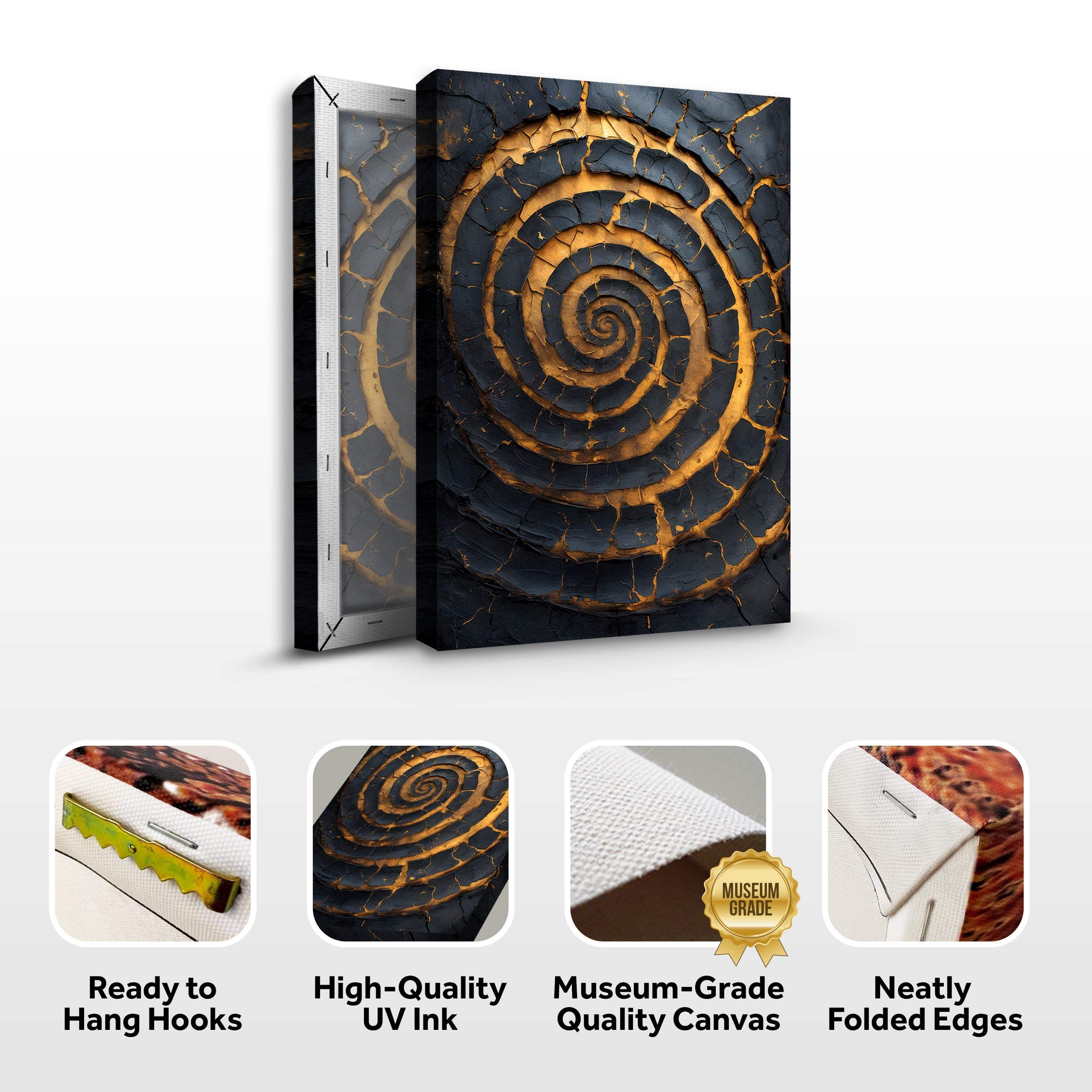 Black and Gold Spiral Wall Art - Image 8