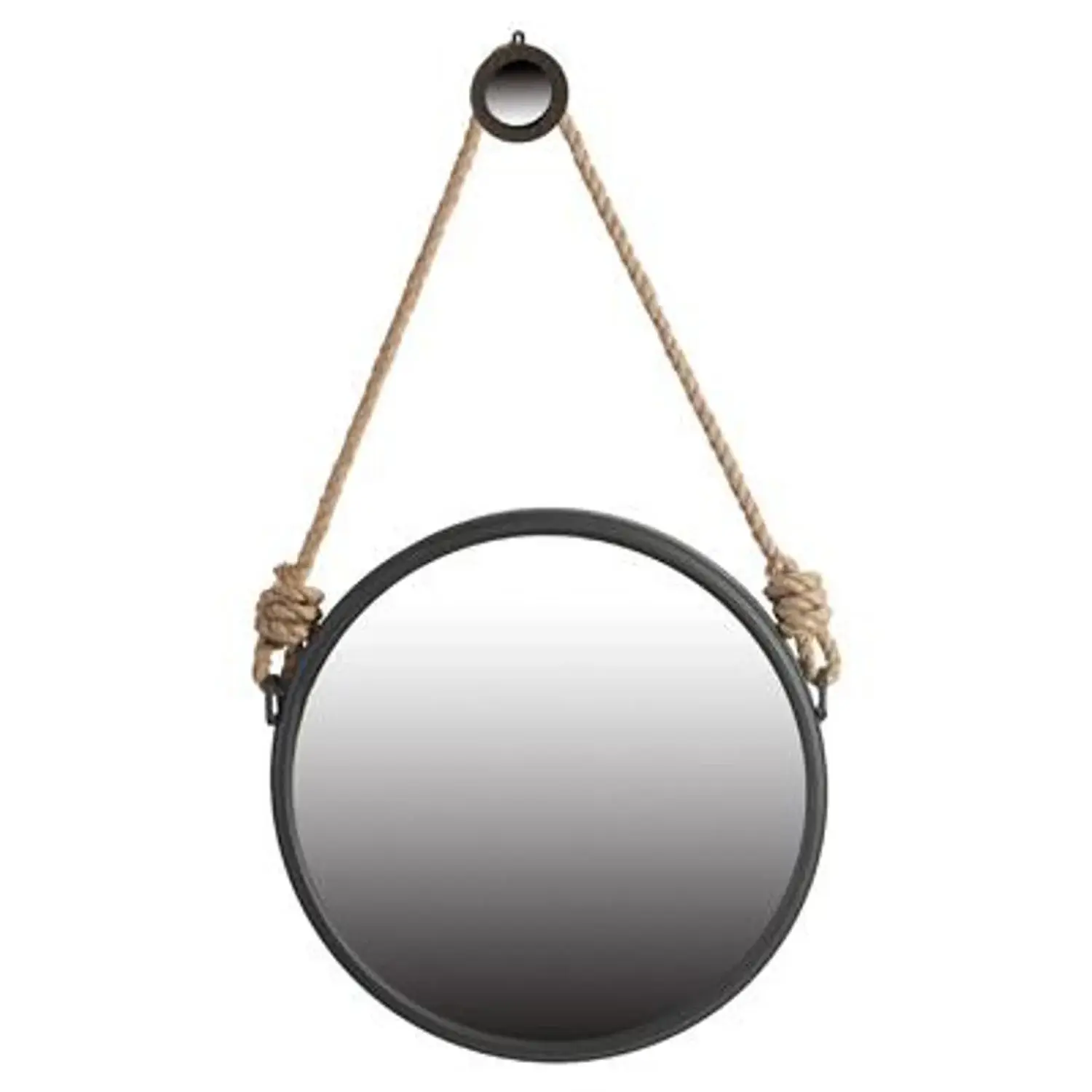 Black and Silver Round Accent Metal Mirror - Image 2