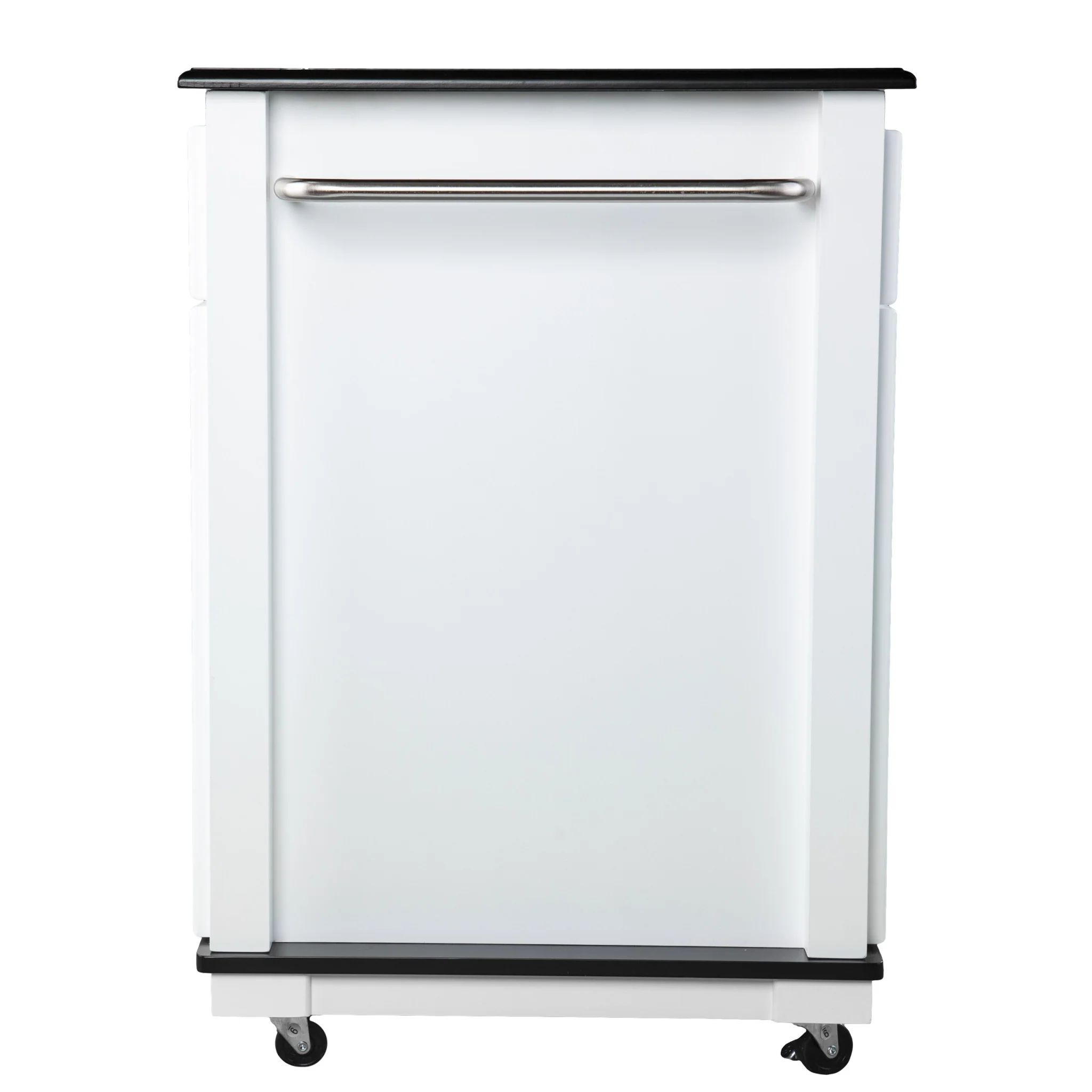 Black and White and Black 39" Rolling Kitchen Island With Storage - Image 6