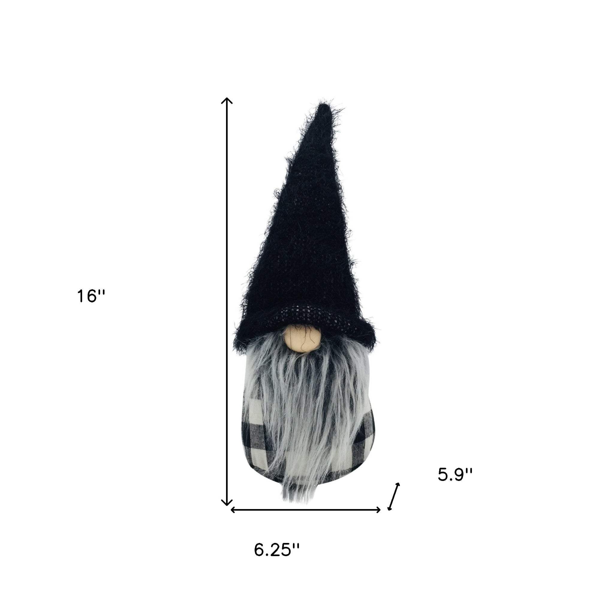 Black and White Buffalo Check Groovy Gnome - Image 4