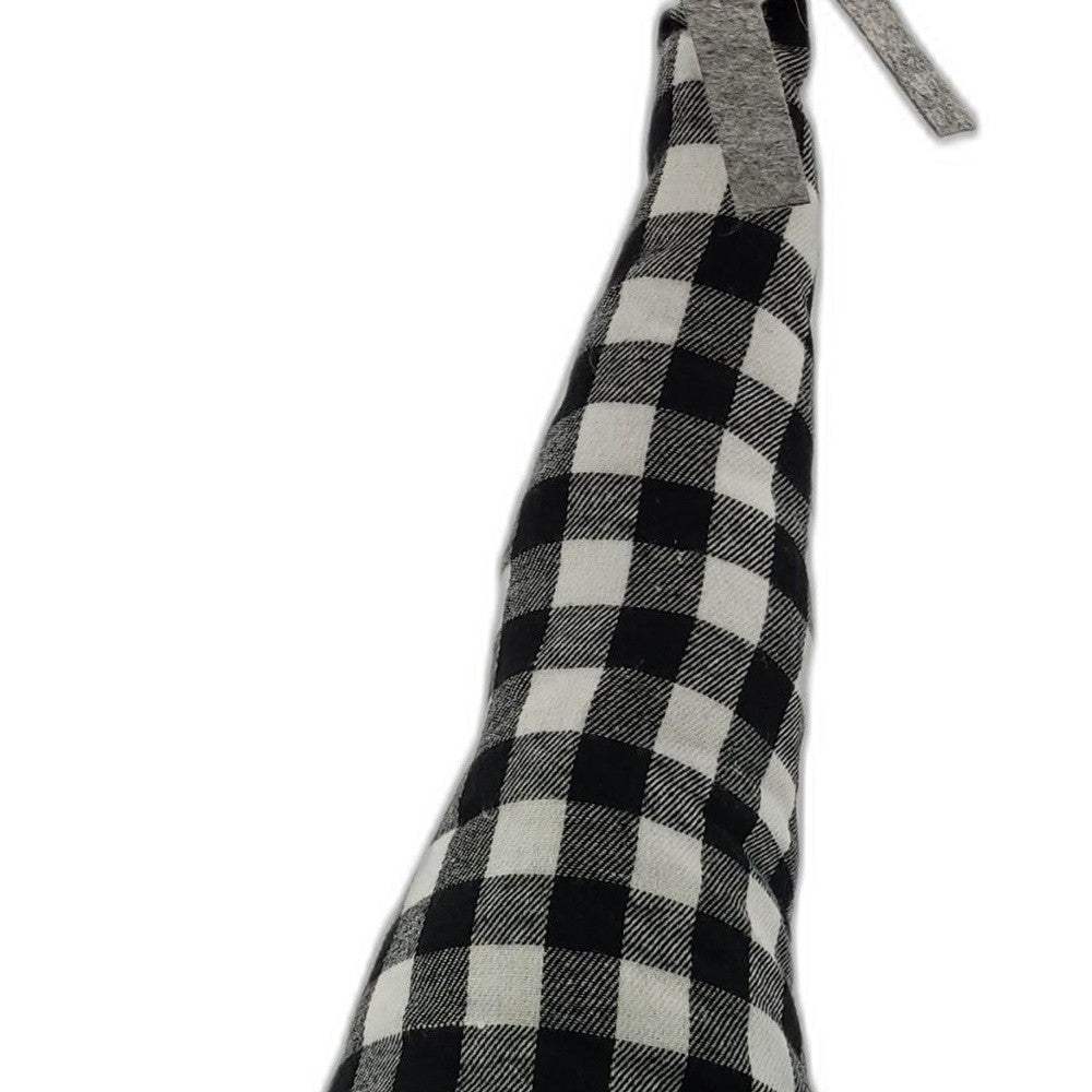Black and White Buffalo Plaid Standing Gnome - Image 3