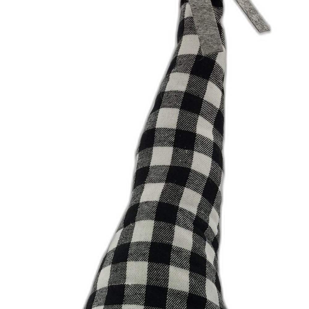 Black and White Buffalo Plaid Standing Gnome - Image 4