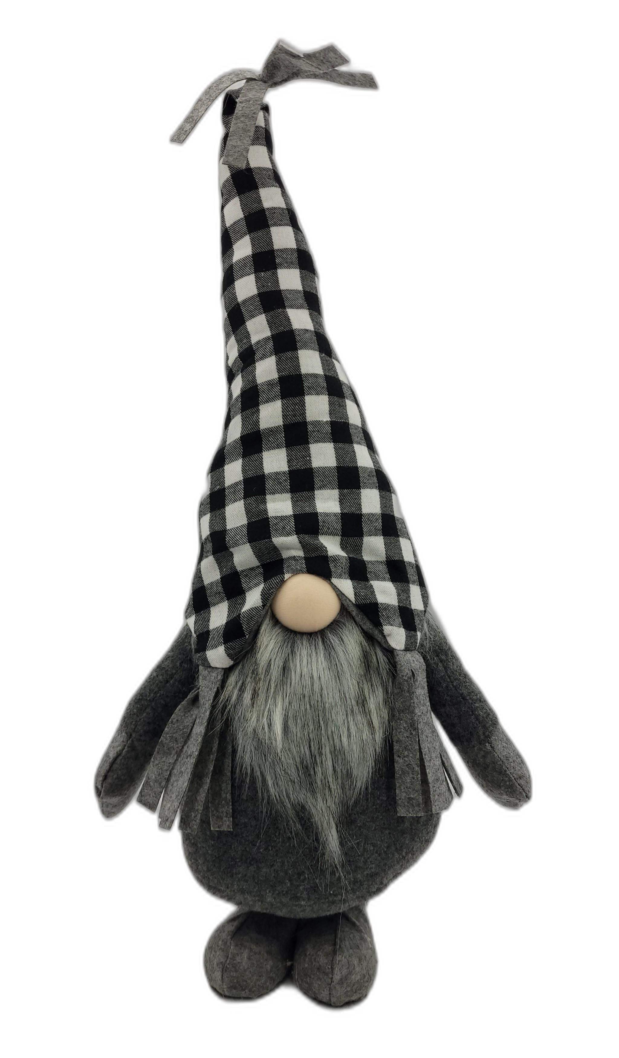 Black and White Buffalo Plaid Standing Gnome - Image 5