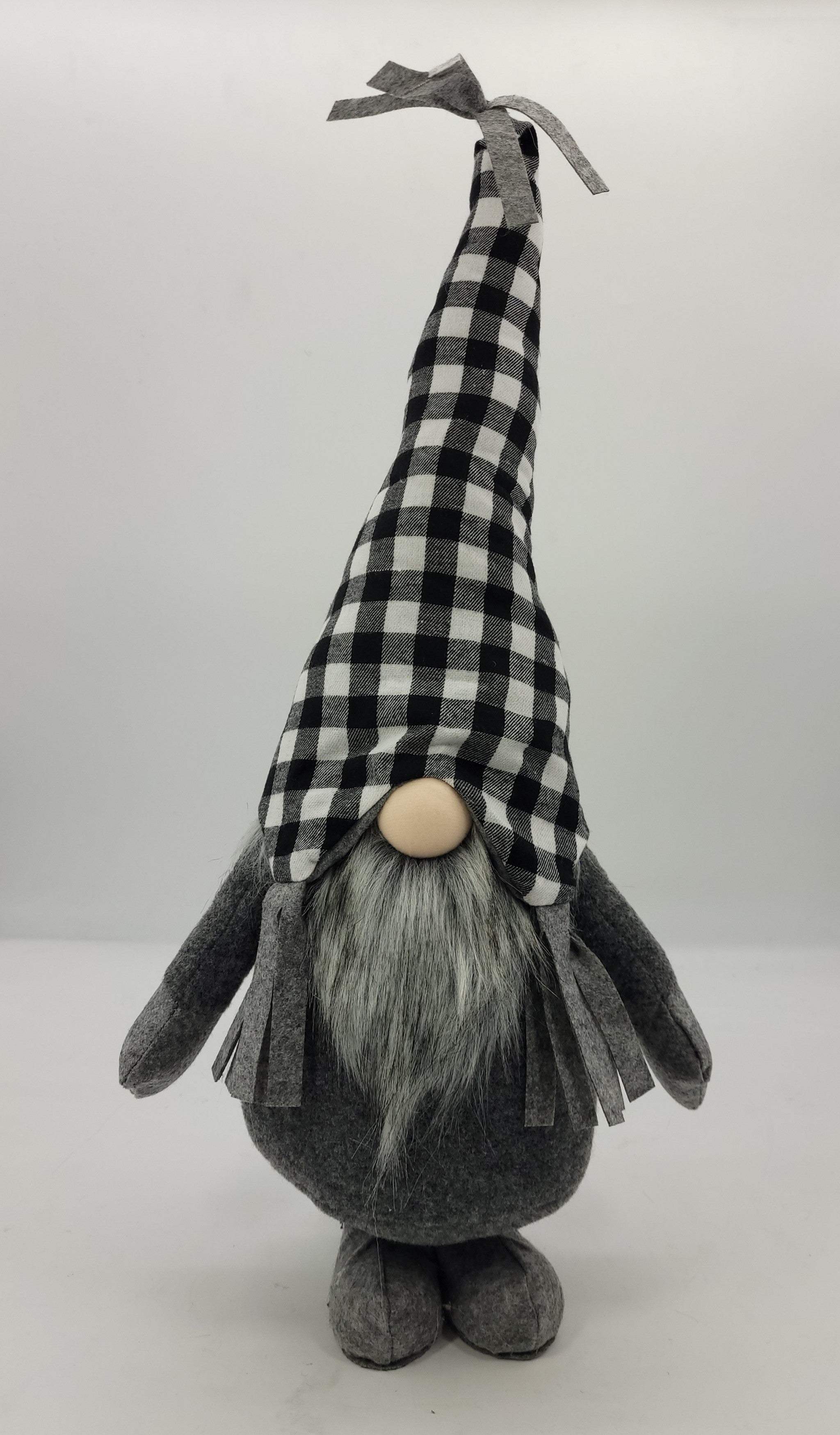 Black and White Buffalo Plaid Standing Gnome - Image 6