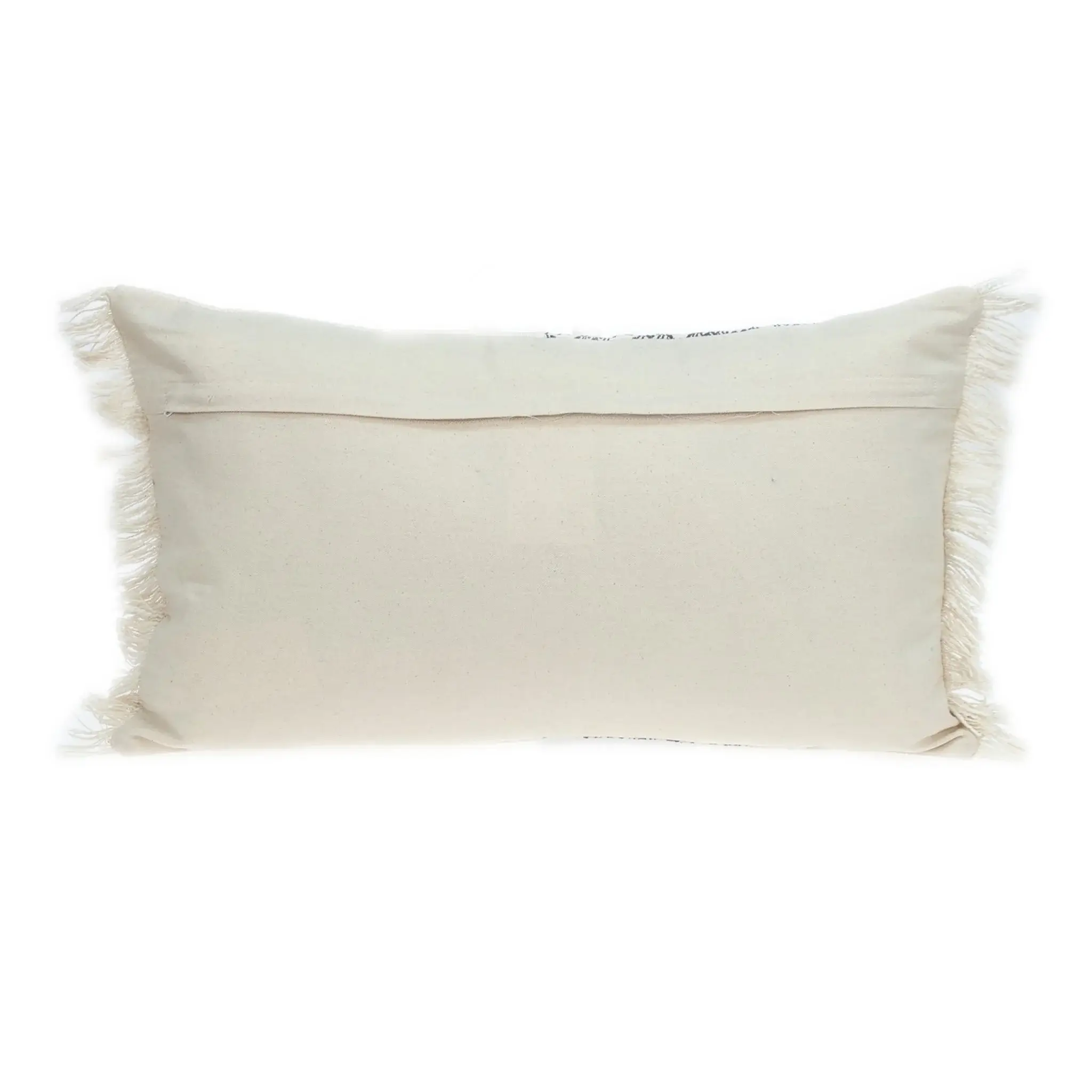Black And White Geometric Fringe Throw Pillow - Image 3