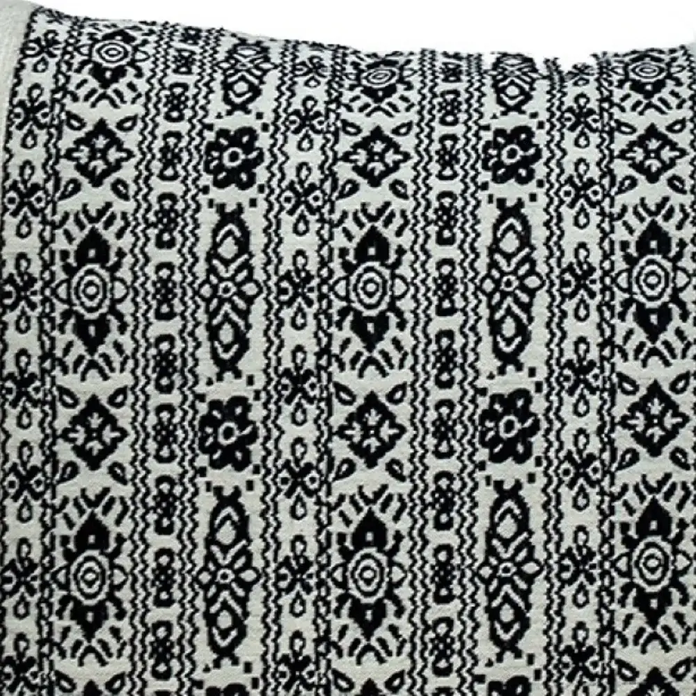 Black And White Geometric Fringe Throw Pillow - Image 7