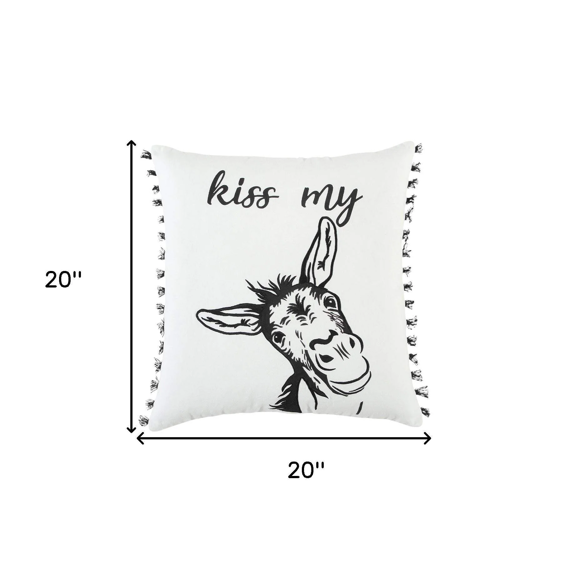 Black and White Humorous Donkey Throw Pillow - Image 7