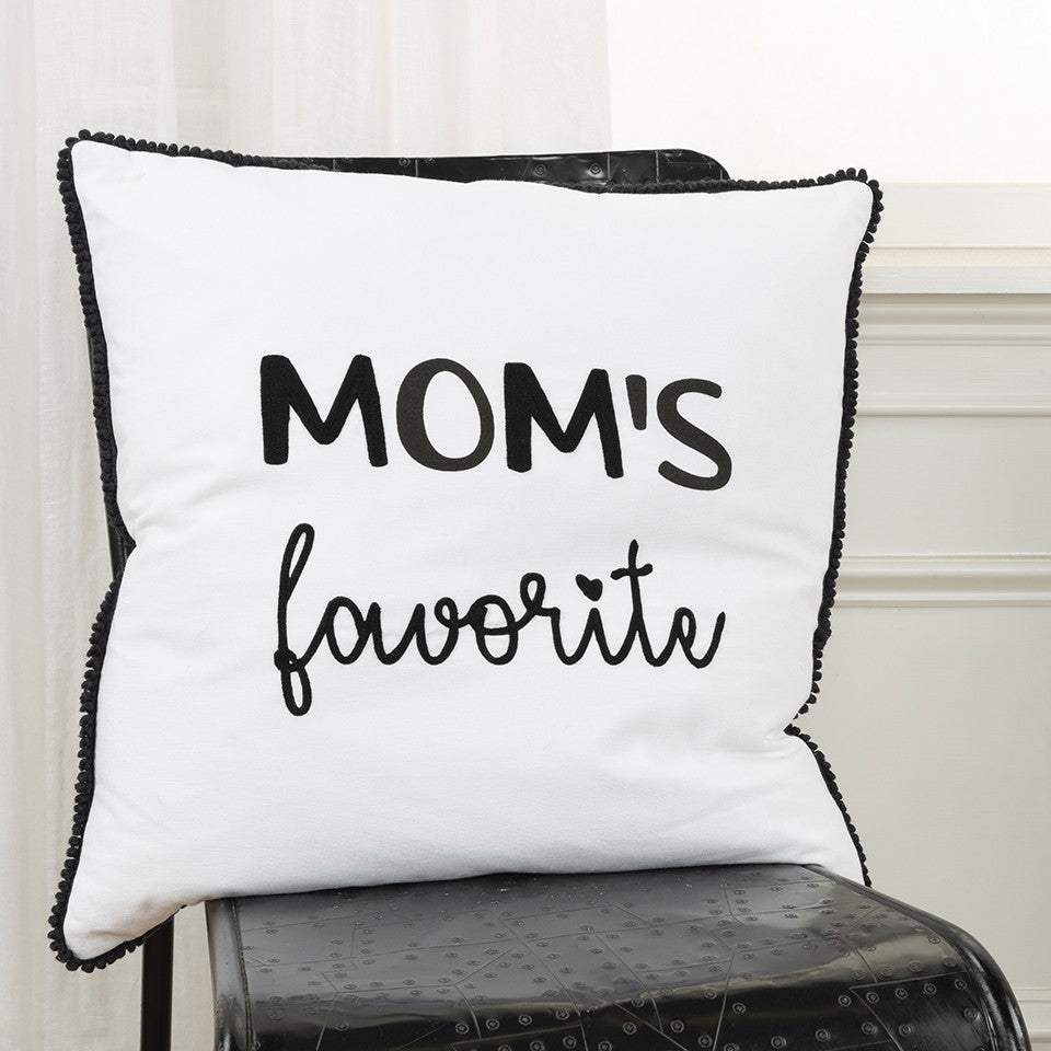 Black and White Moms Favorite Modern Throw Pillow - Image 5