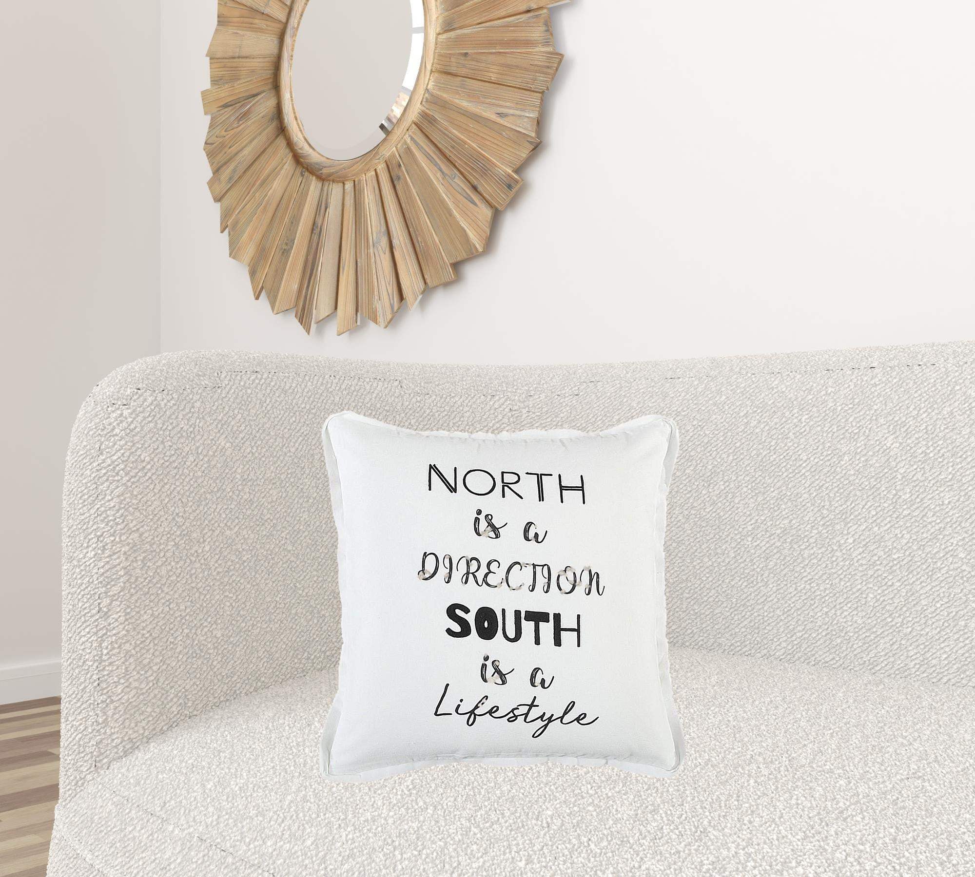 Black and White North South Font Play Throw Pillow - Image 2