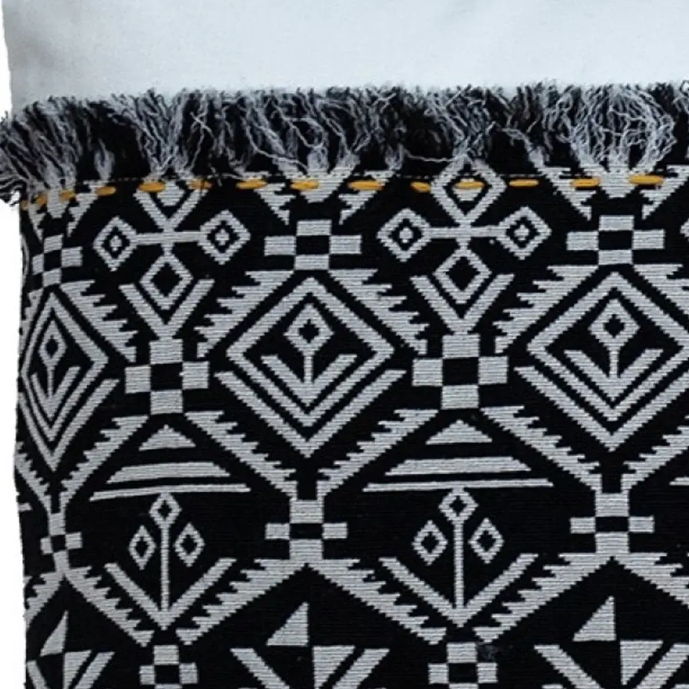 Black And White Patched Throw Pillow - Image 5