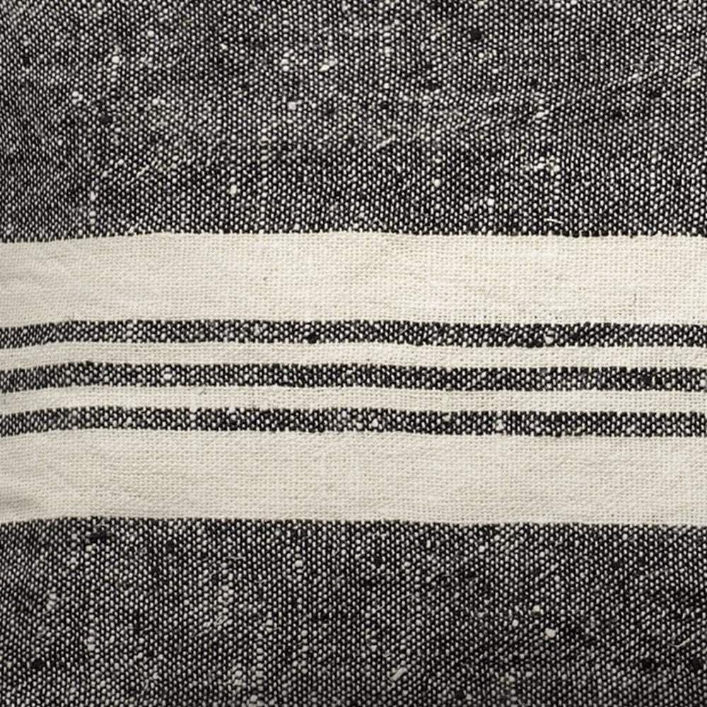 Black And White Striped Lumbar Accent Pillow Cover - Image 3