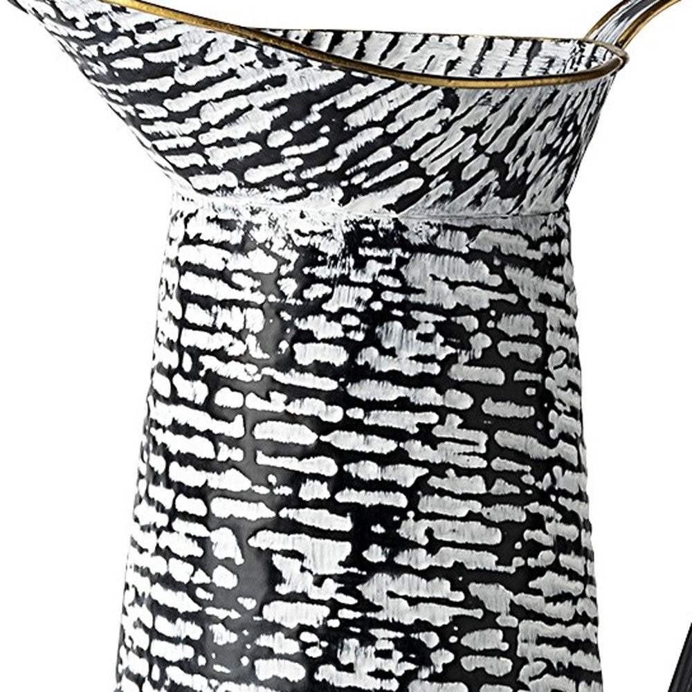Black And White Textured Jug Vase - Image 4