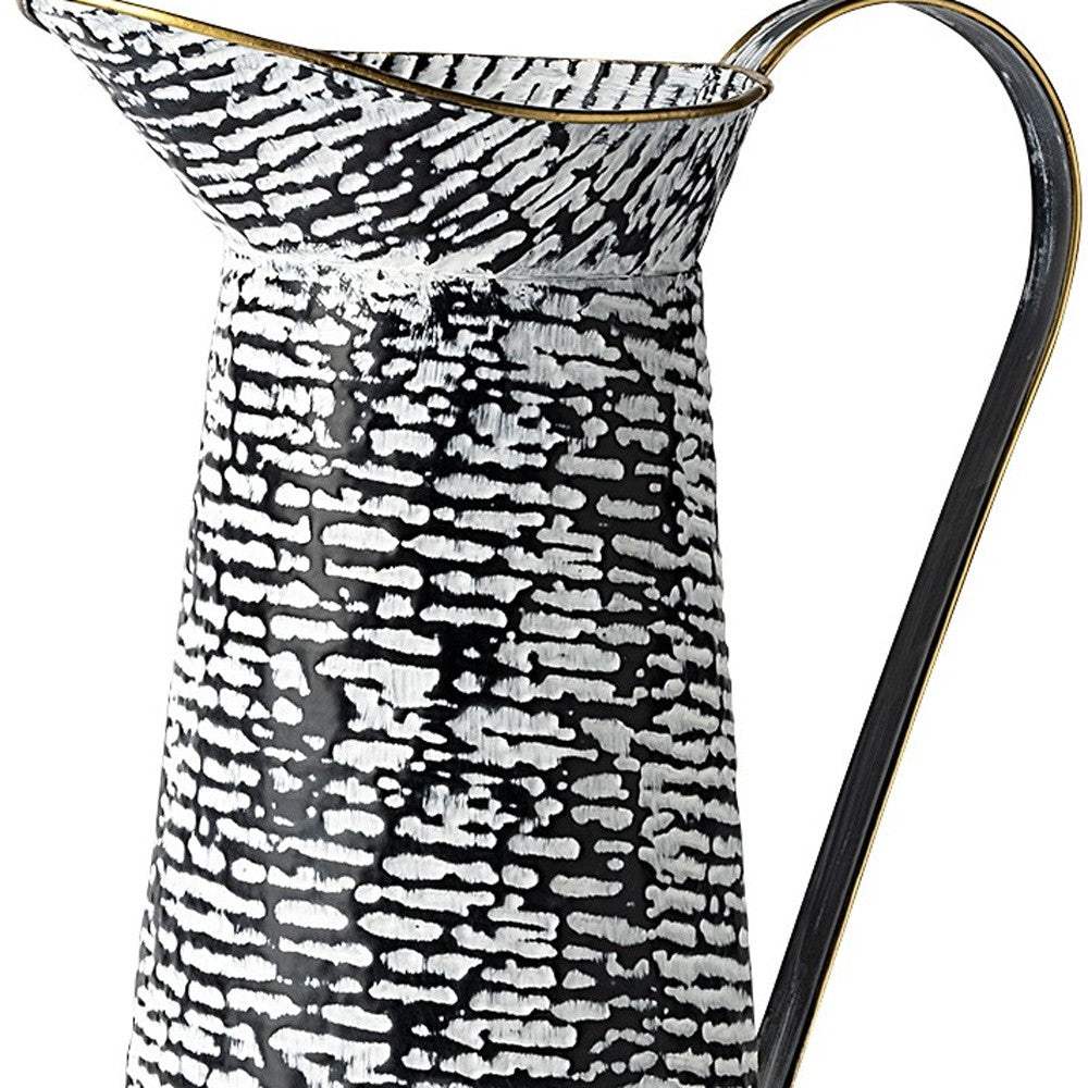 Black And White Textured Jug Vase - Image 5