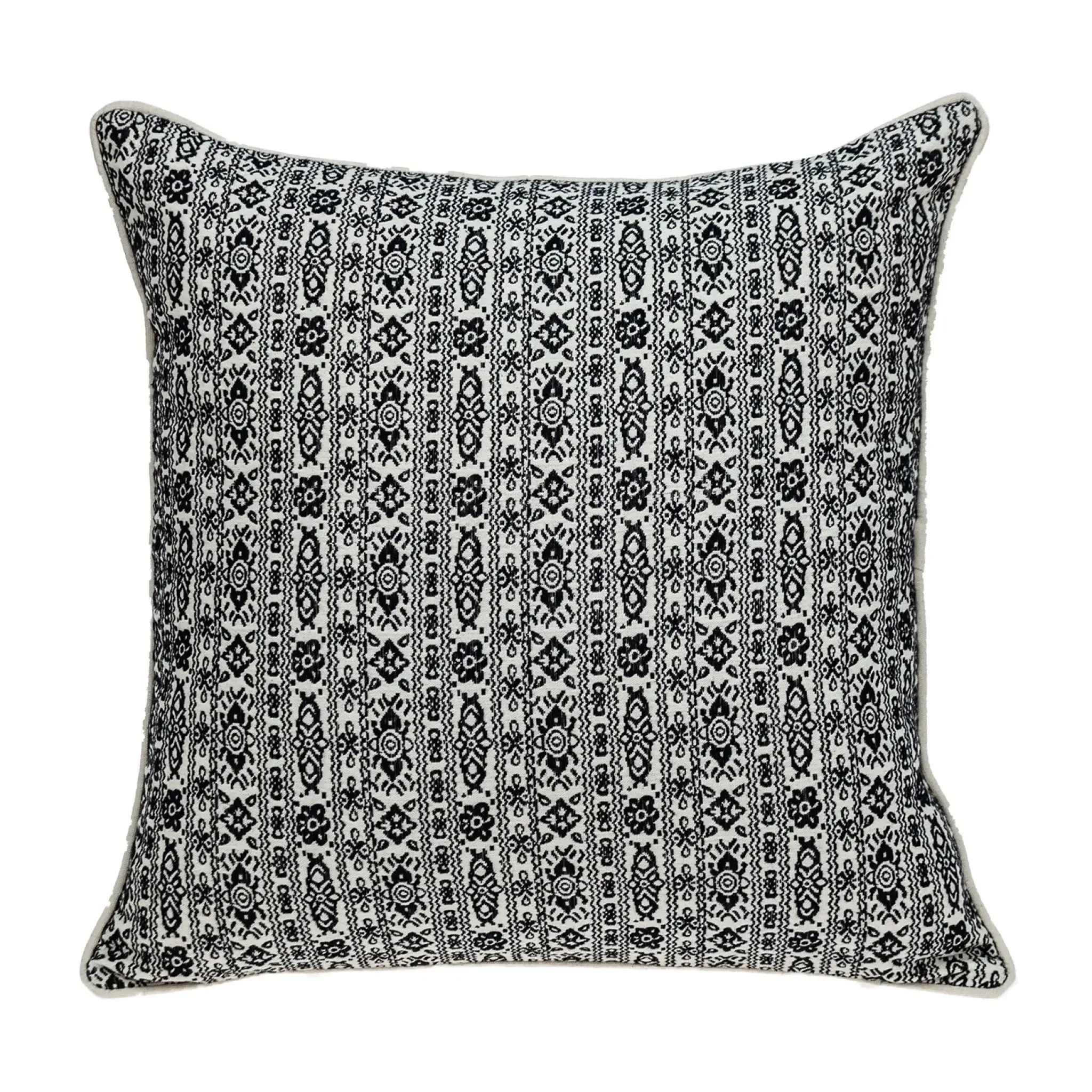 Black And White Vintage Design Throw Pillow - Image 2